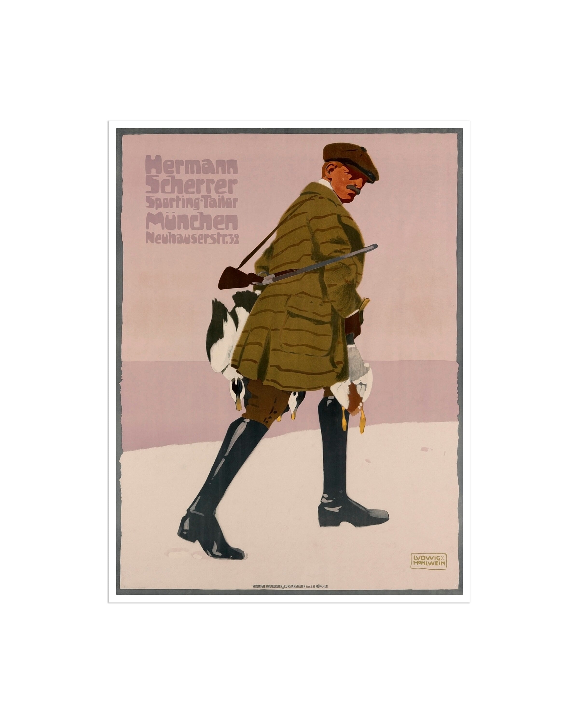 Duck Hunting Art German Vintage Home Decor Sports Poster Wall Art Print (H518)