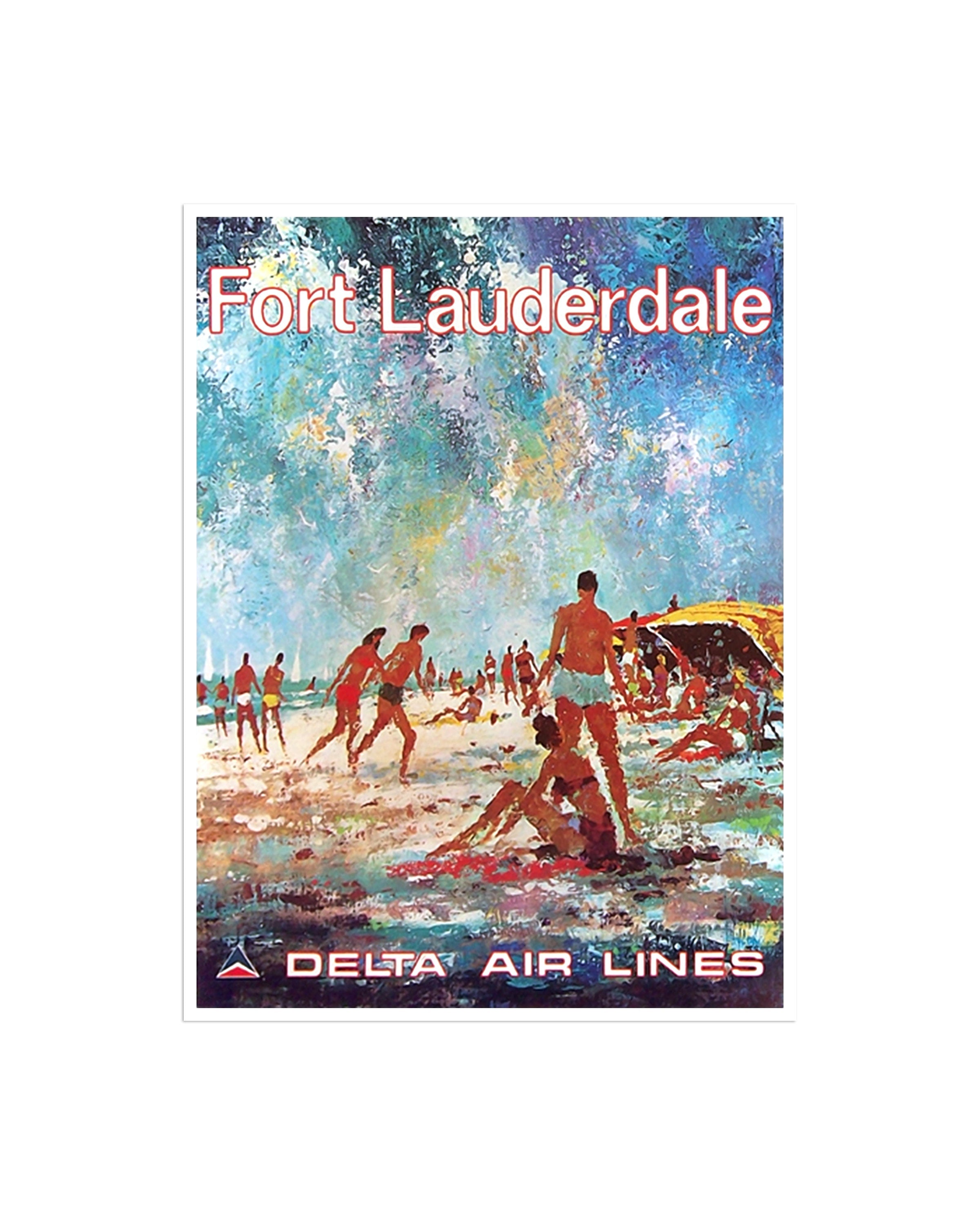Florida Art Wall Decor Fort Lauderdale Retro Travel Poster  (ZT701)