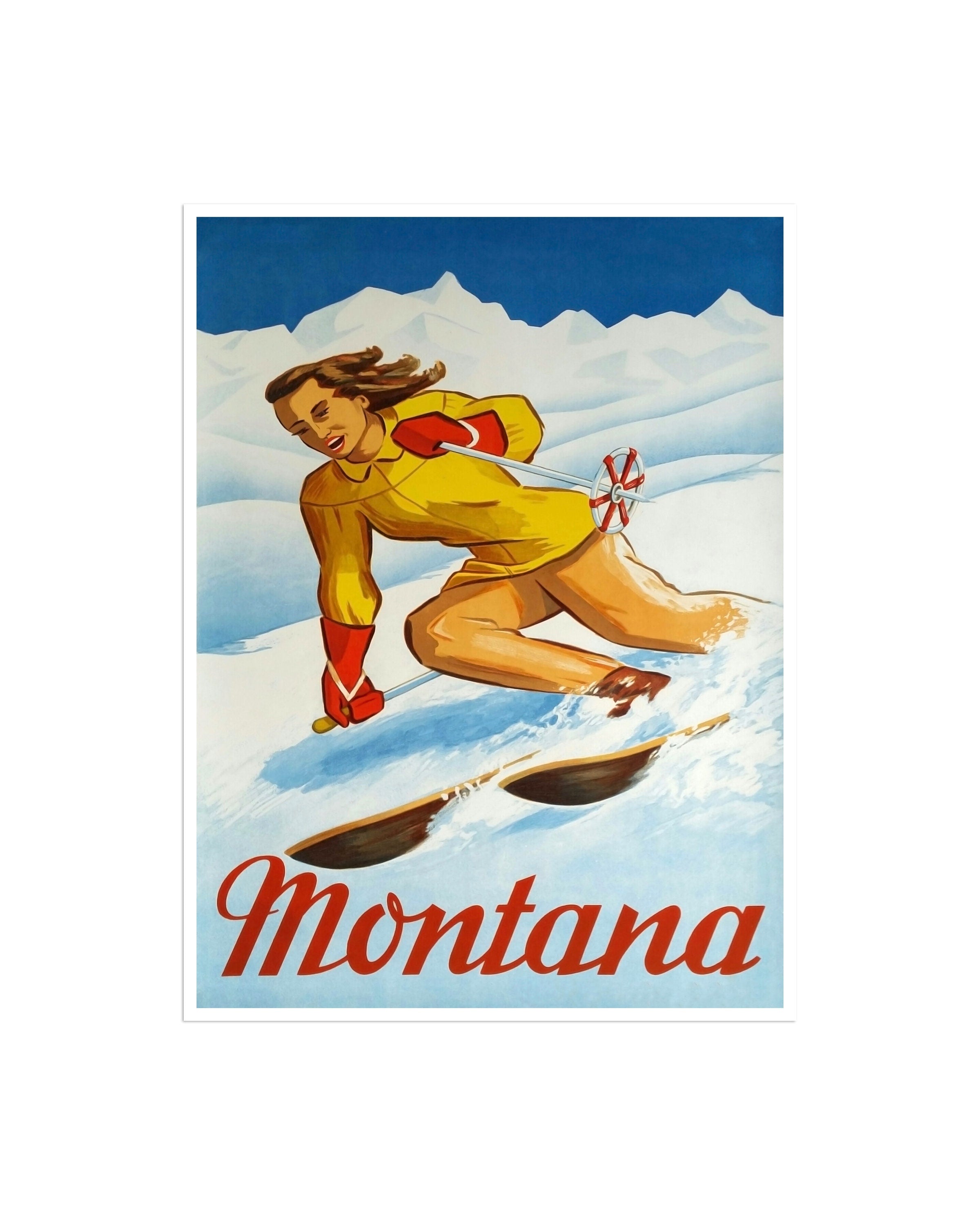 Retro Travel Art Montana Sports Ski Poster Home Decor Vintage Print (H544)