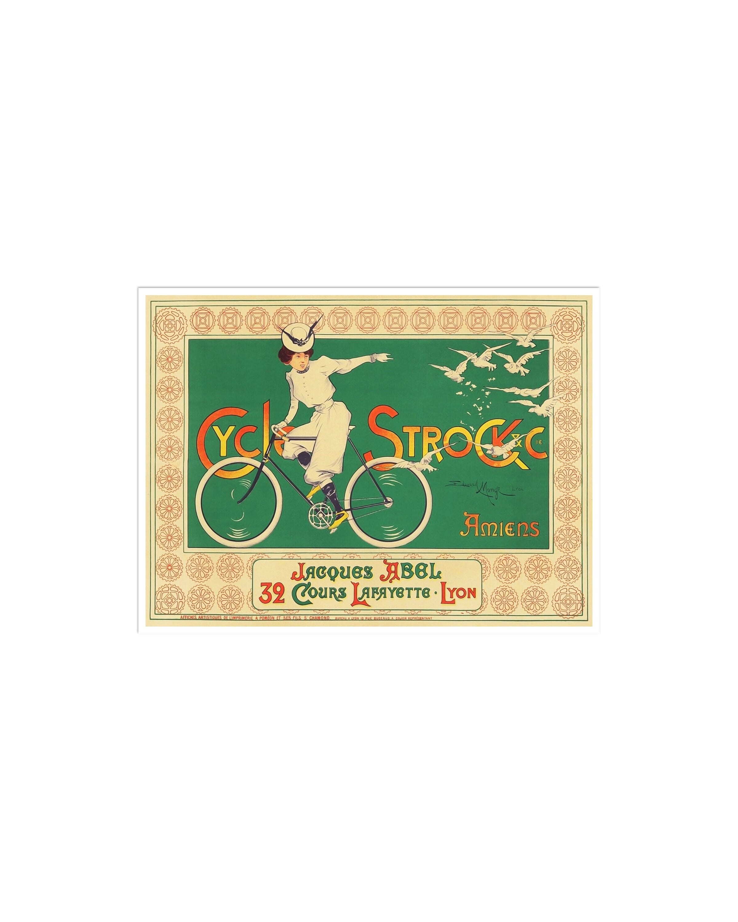 Retro Bicycle Decor Cycling Poster Art Vintage Print (H627)