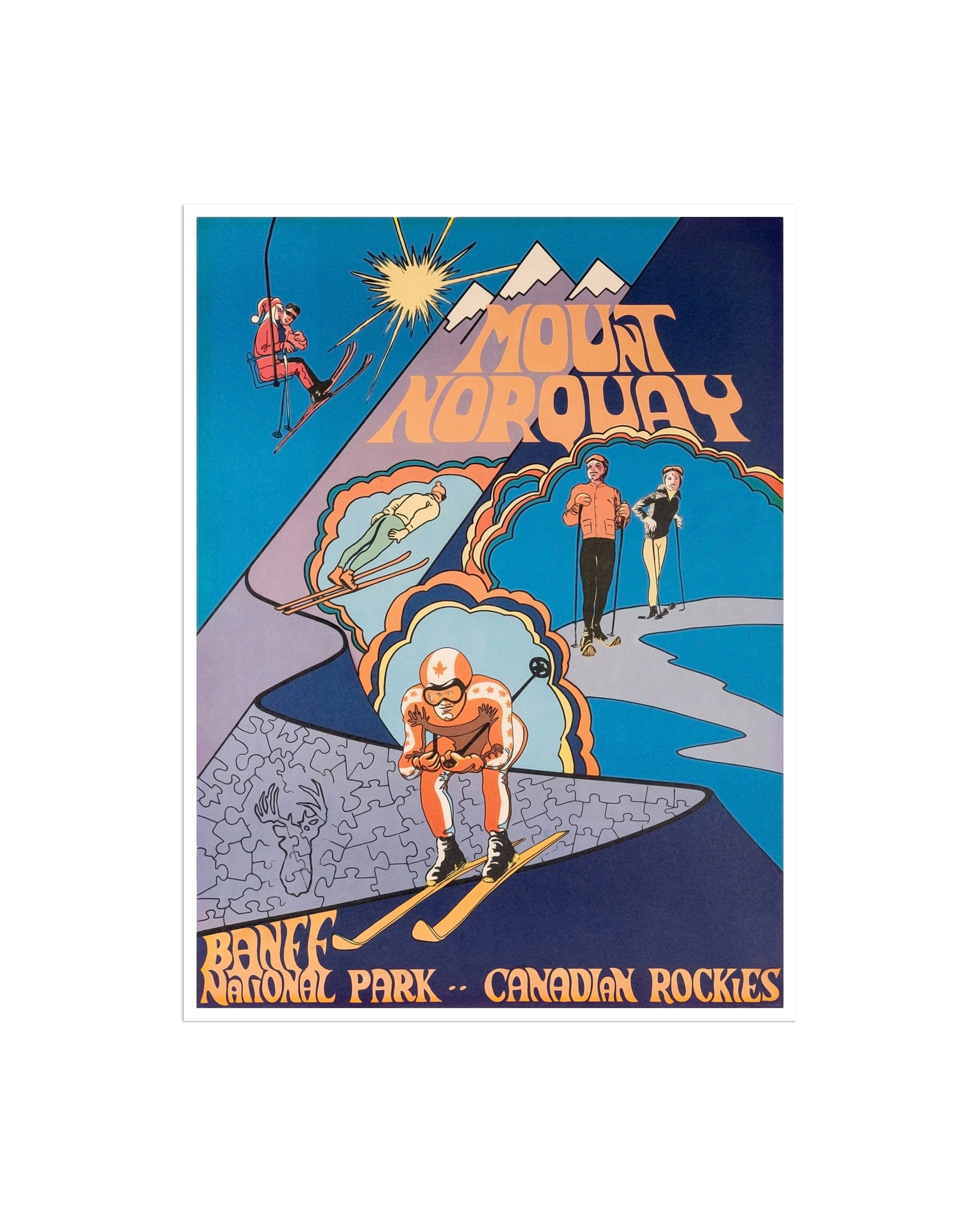 Mount Norquay Skiing Sports Art Banff Canada Travel Poster Vintage Ski Print (H561)