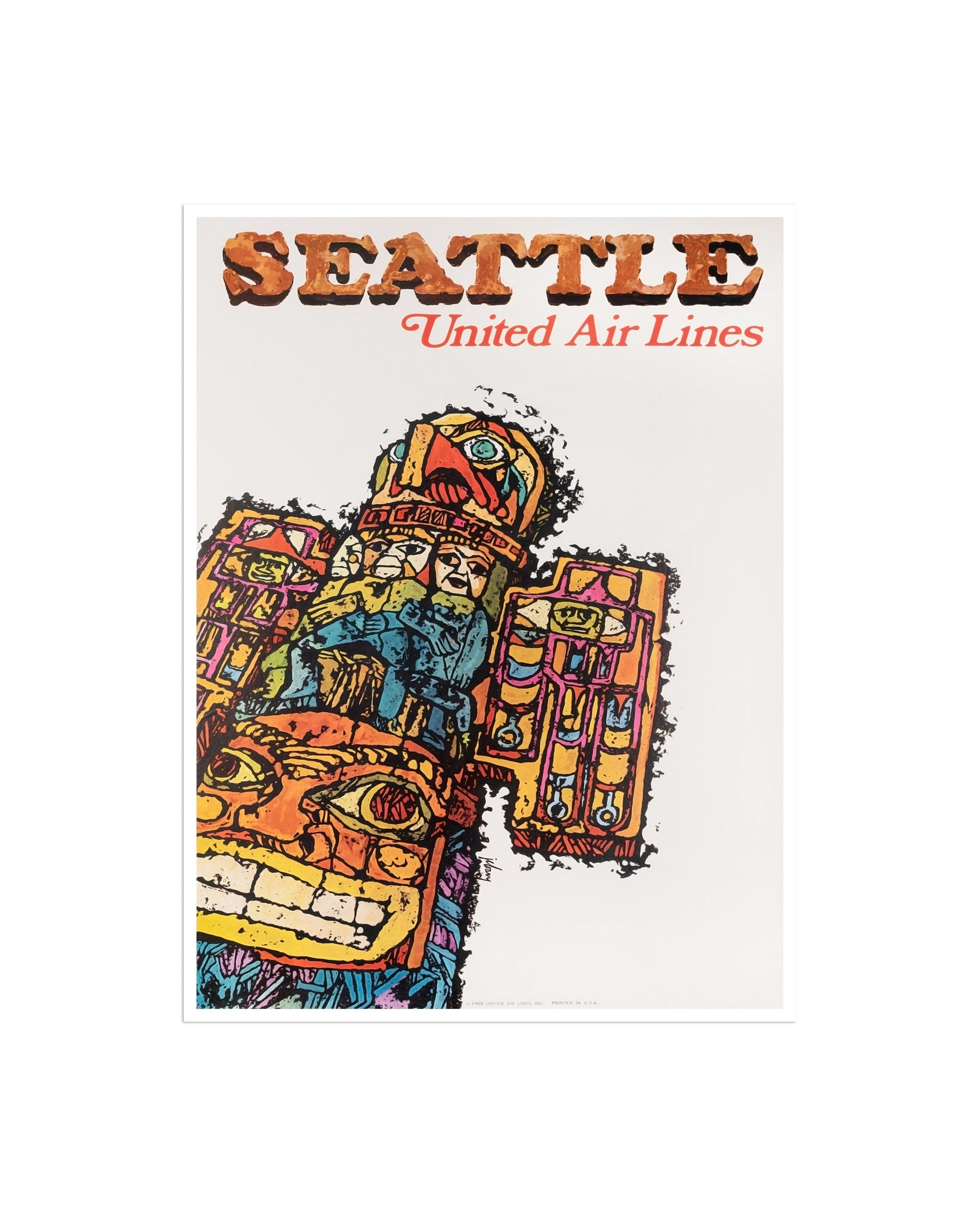 Travel Poster Seattle Art Print Washington Home Wall Decor (XR1856)