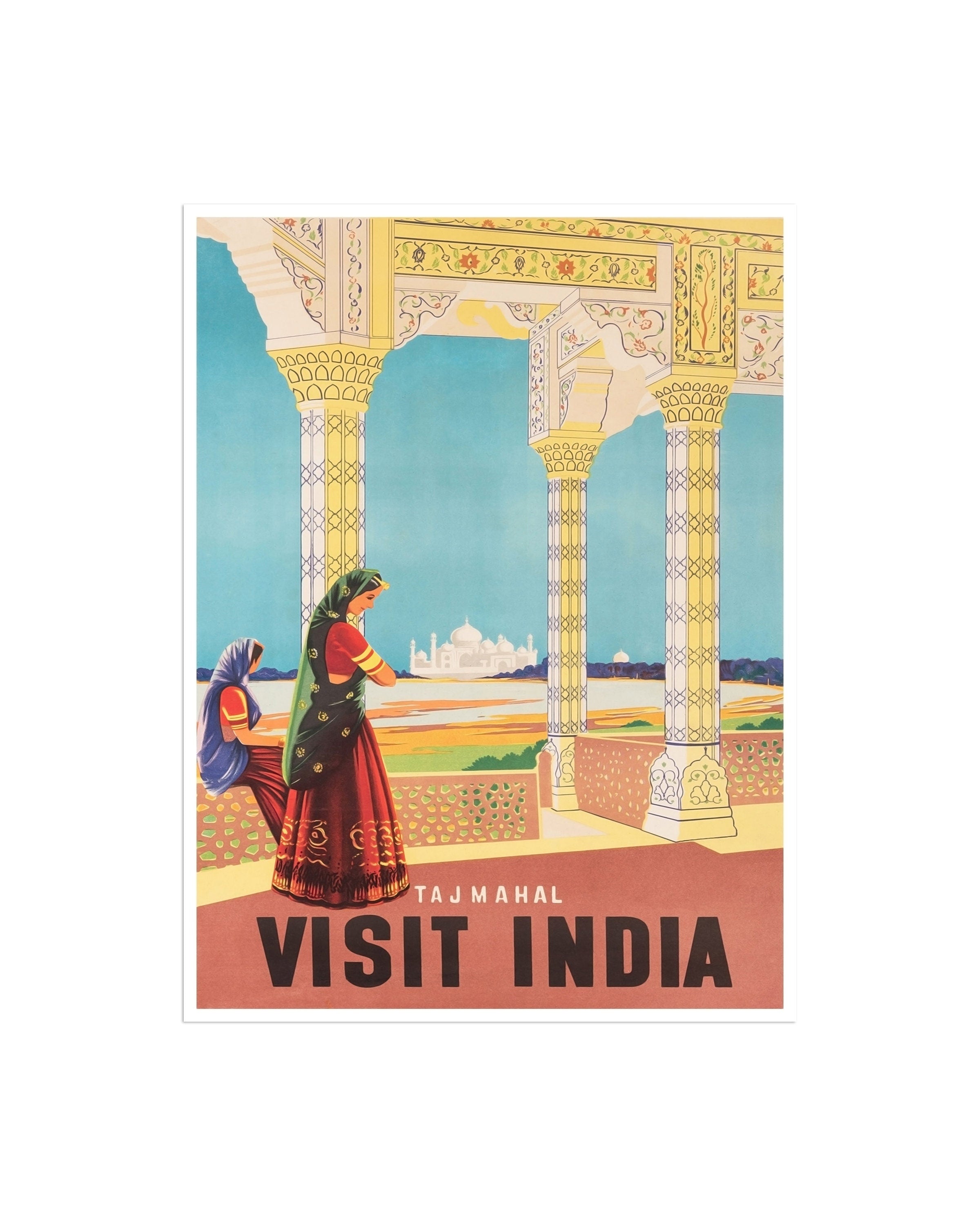 India Art Print Taj Mahal Travel Poster (XR1901)