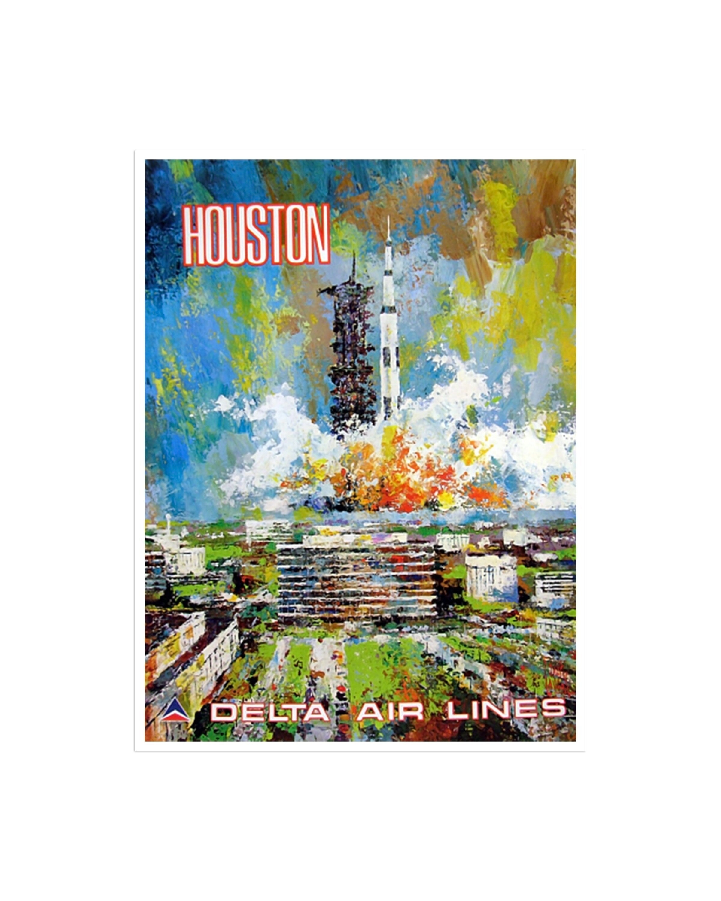 Houston Travel Poster Vintage Texas Art Print (XR1392)