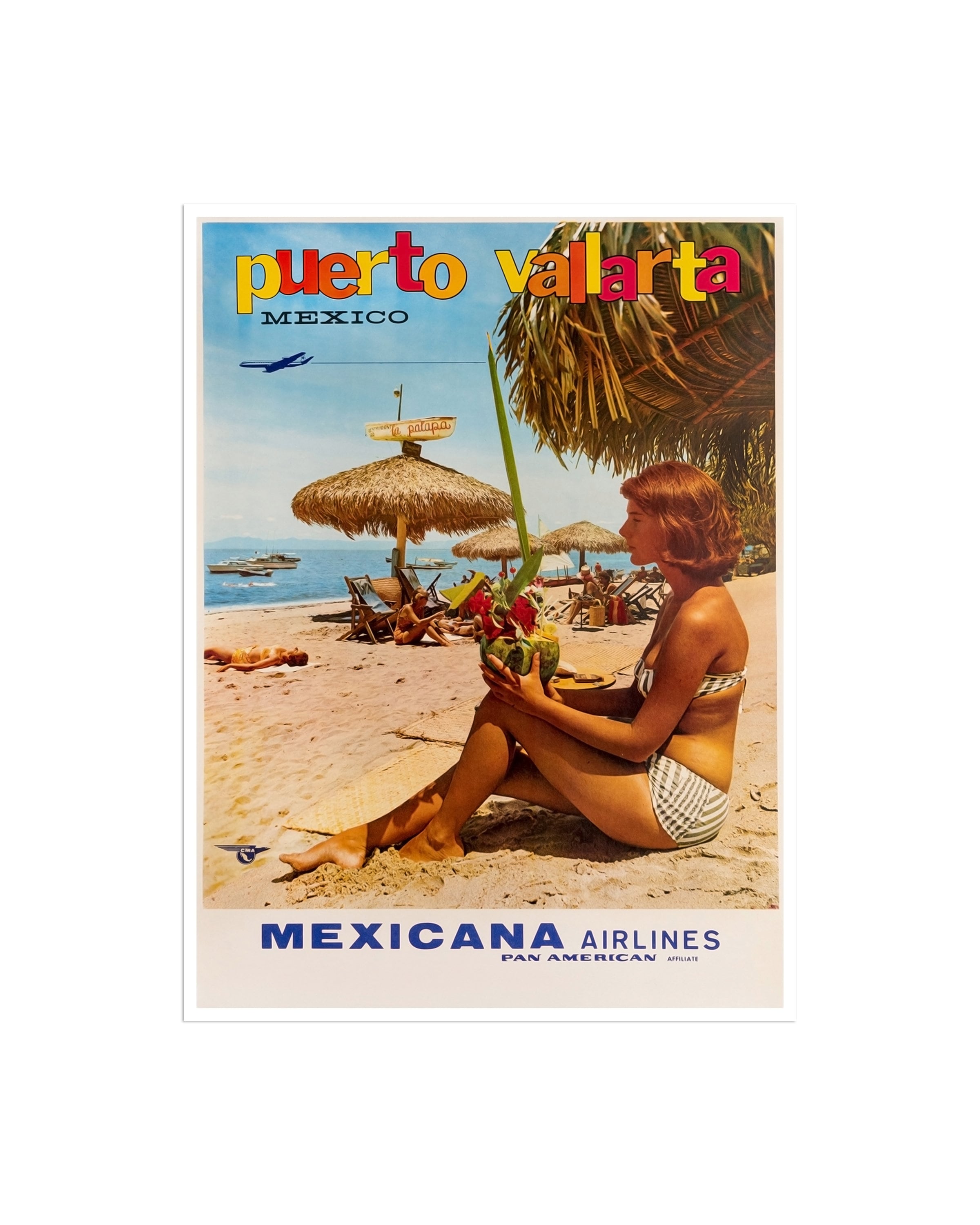 Mexico Travel Poster Retro Puerto Vallarta Wall Art Print (H631)