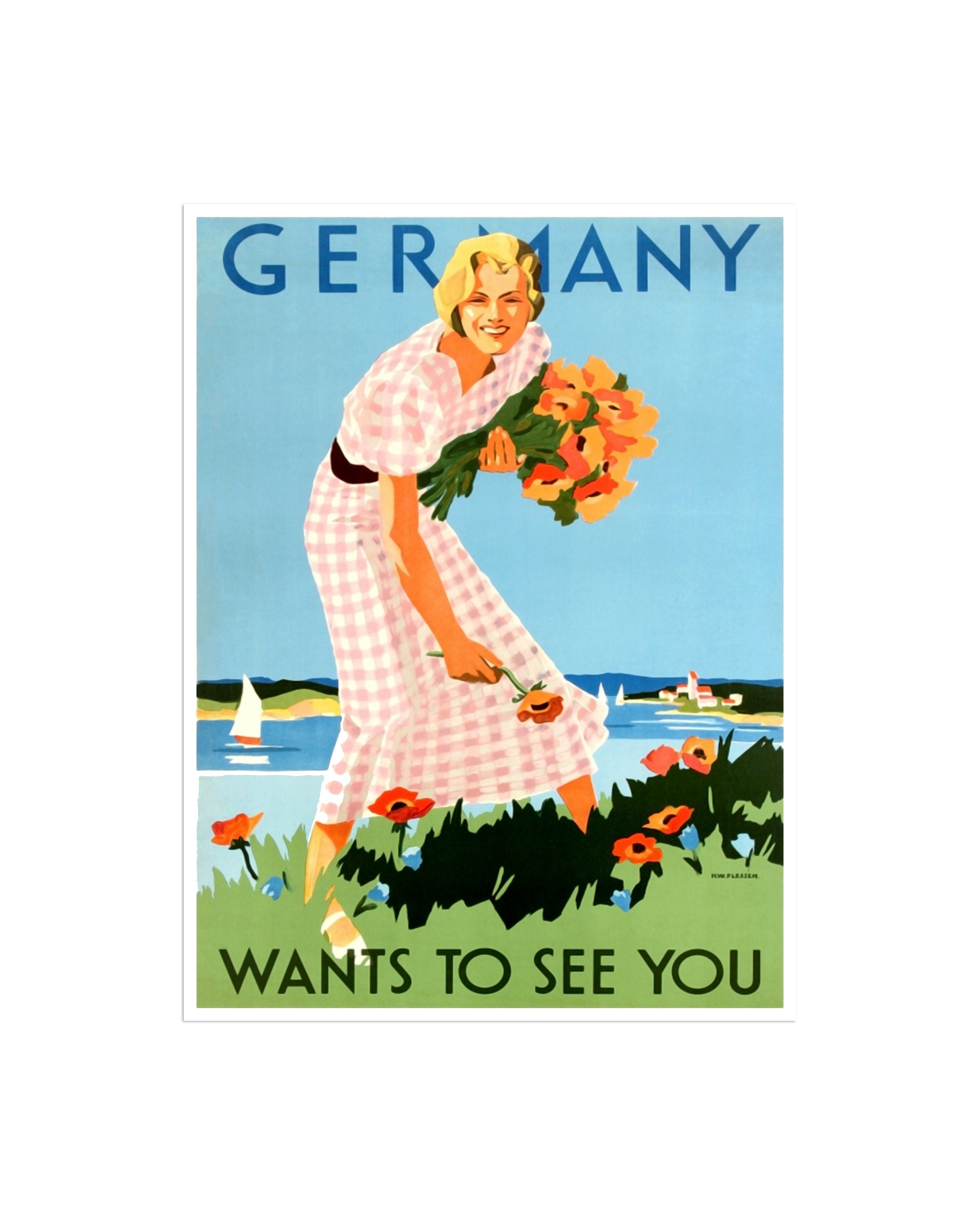 Travel Poster Germany Art Print Vintage German Home Decor (XR1907)