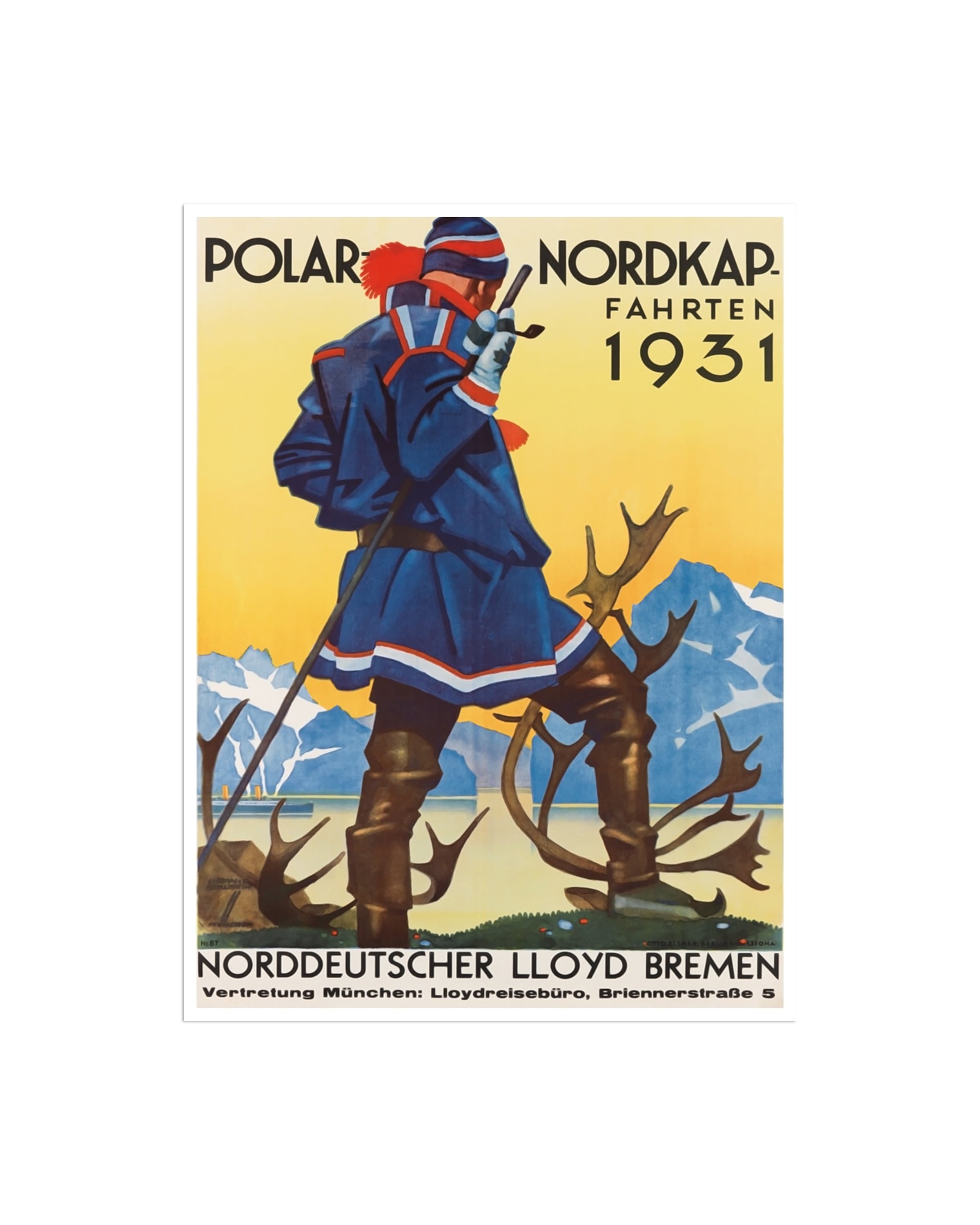 Norway Travel Poster Hunting Art Man Cave Vintage Decor Retro Print (H566)