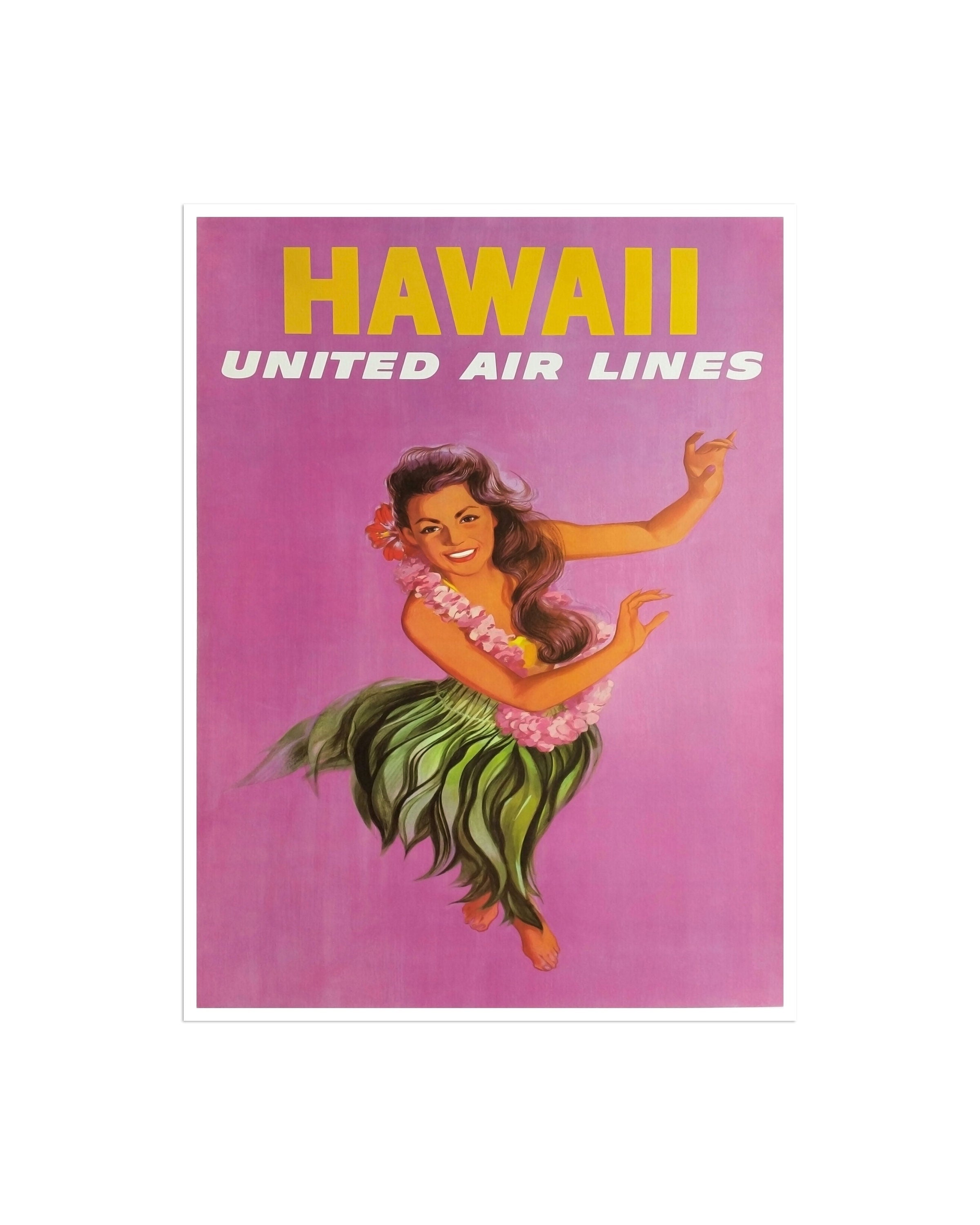 Hawaii Travel Poster Art Hula Dancer Tourism Print (XR2051)