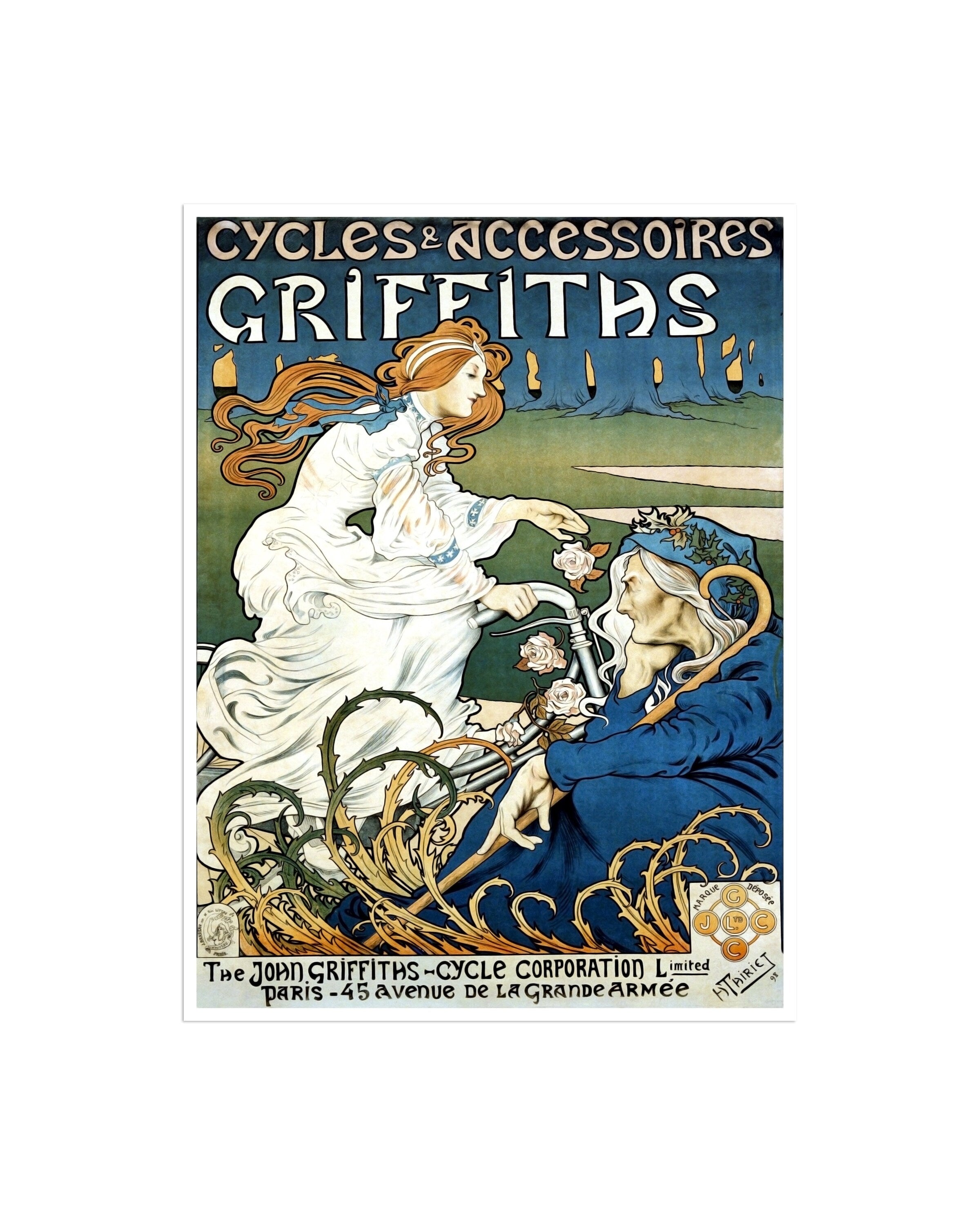 Bicycle Poster Vintage Cycling Decor Biking Art (H621)