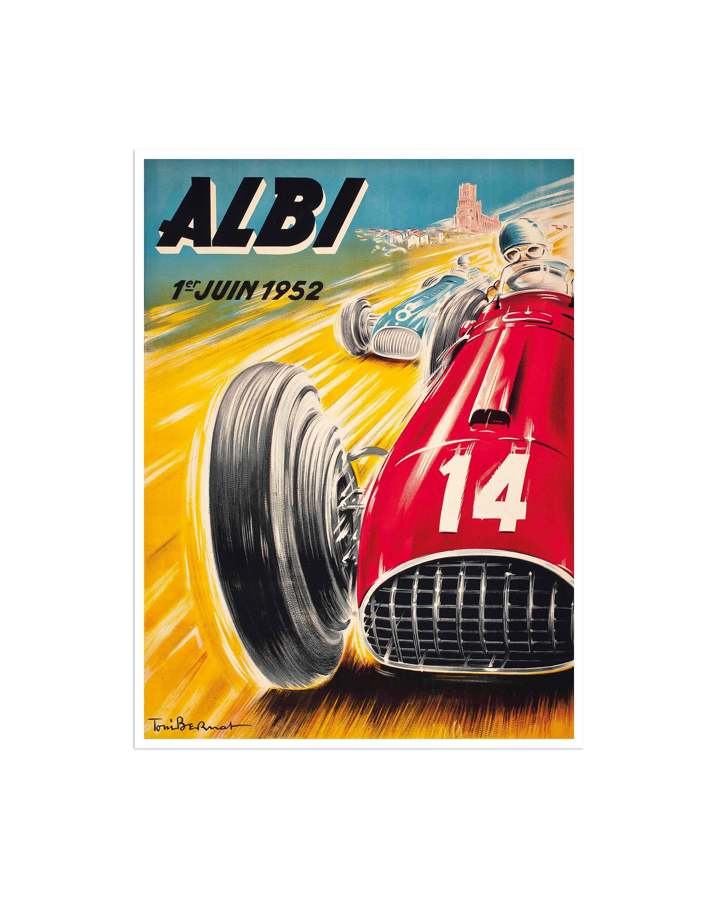 Race Car Poster Albi Auto Racing Vintage Motor Sports Art Print (H639)