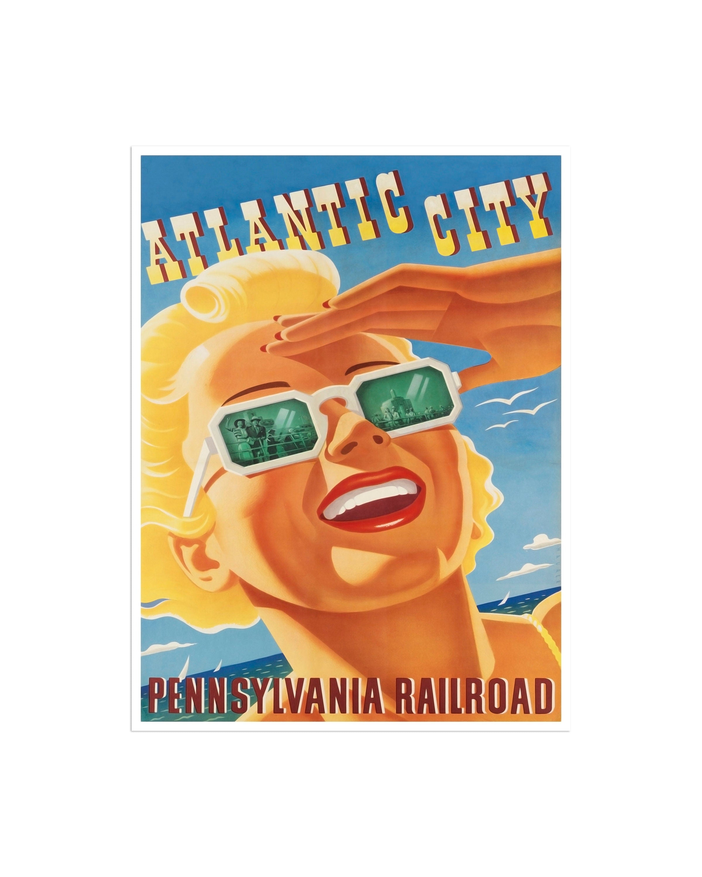 Travel Poster Atlantic City Art Home Decor Print (XR1978)