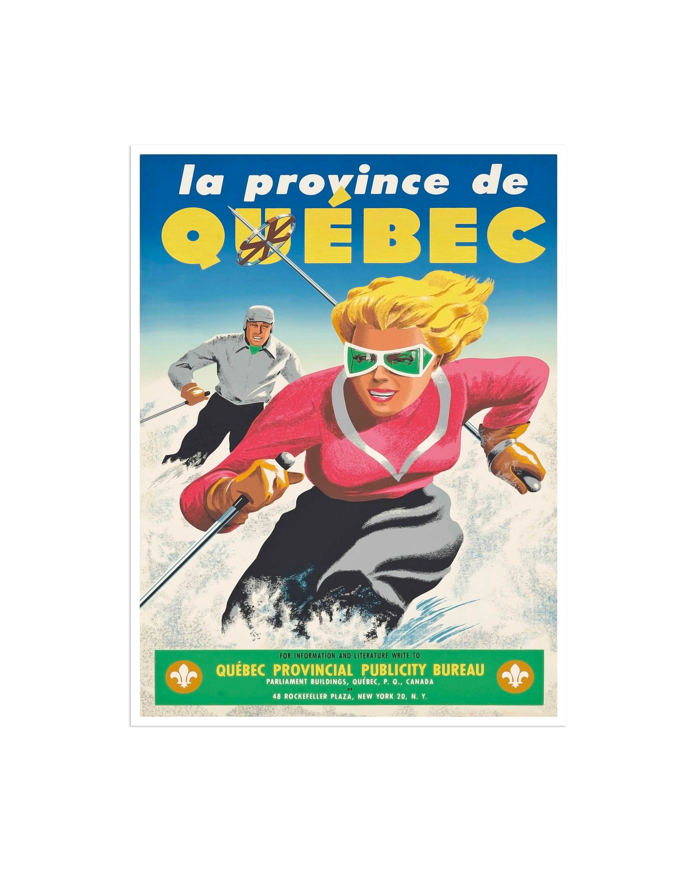 Quebec Ski Poster Travel Art Canada Print Home Decor (XR2349)