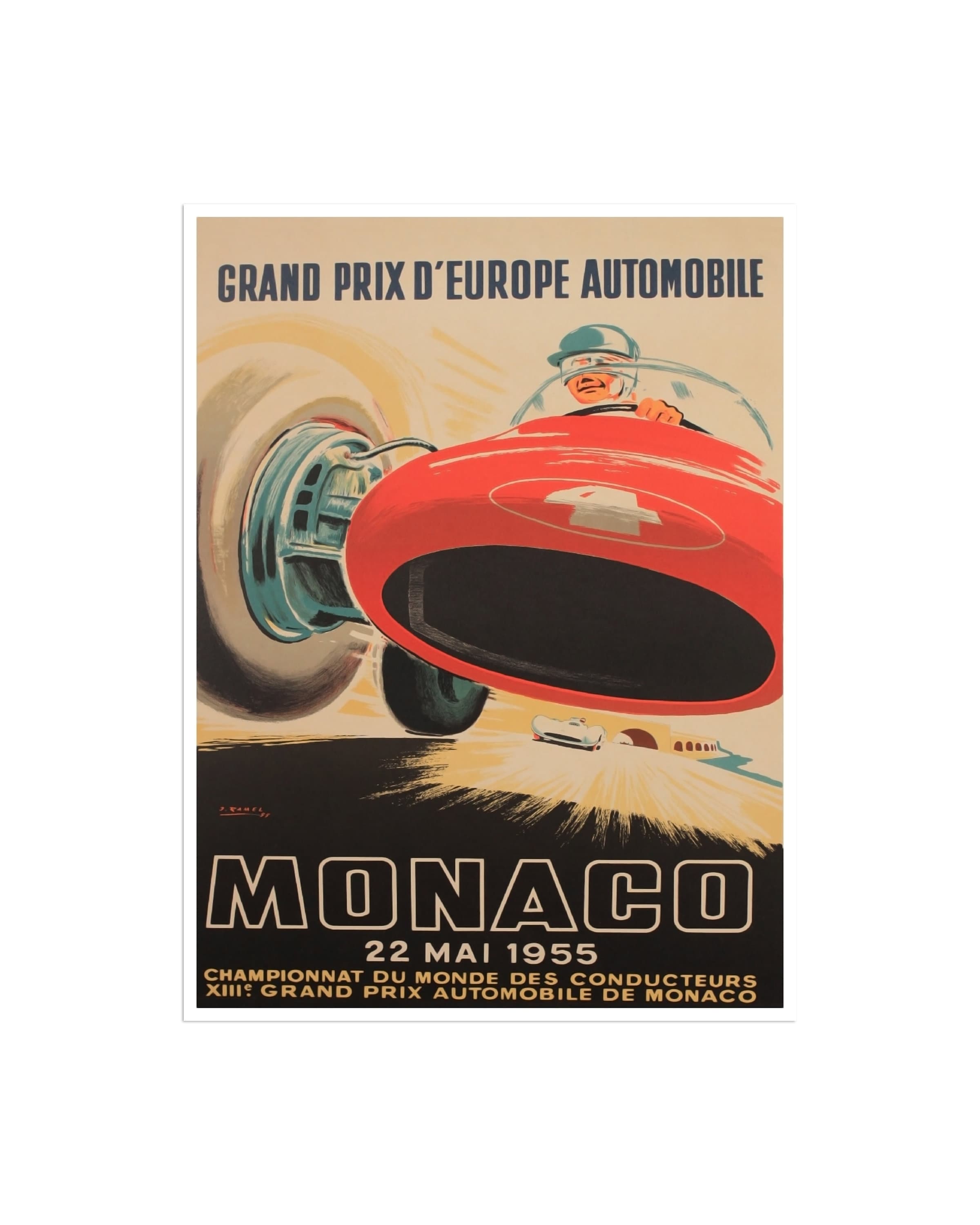 Monaco Travel Art Race Car Poster Sports Decor Art Retro Decor Print (H650)