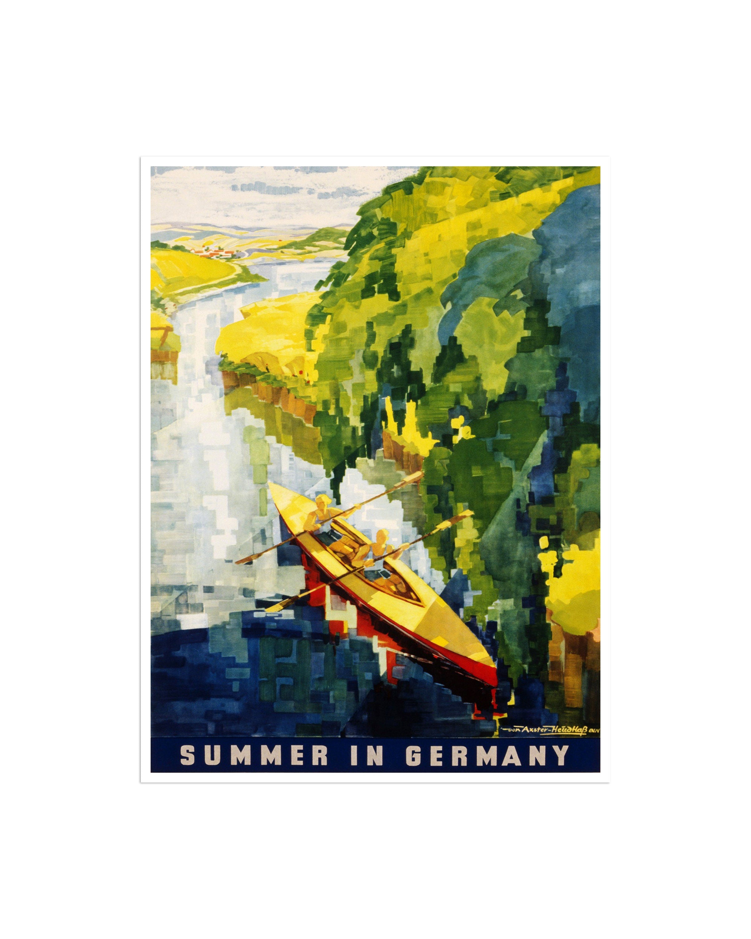 Germany Travel Art German Kayak Poster Sports Retro Decor Vintage Print (H612)