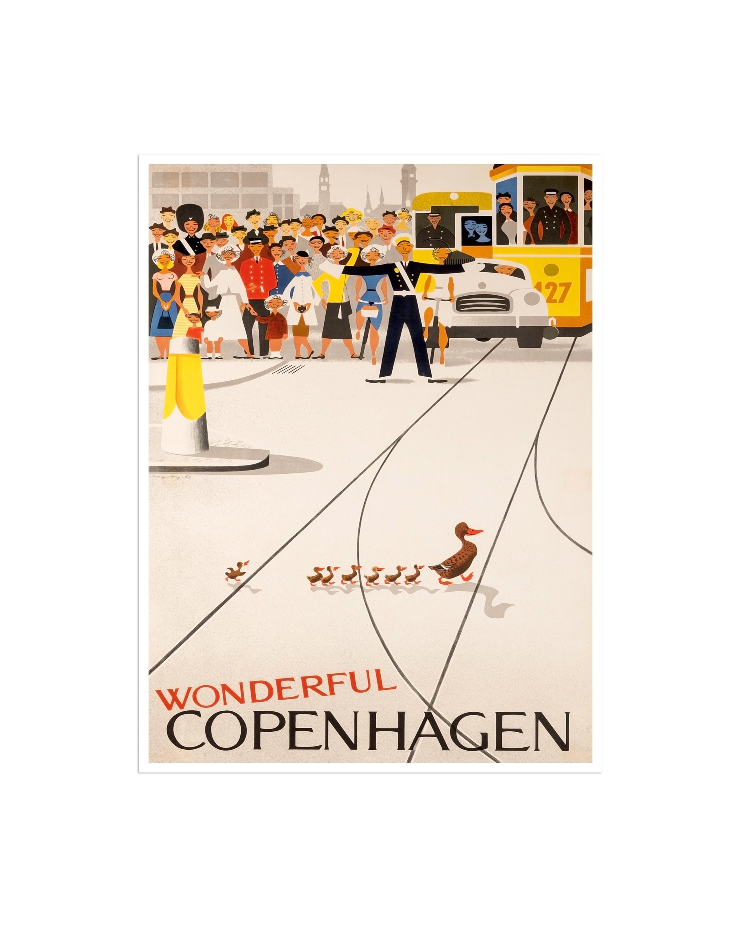 Copenhagen Denmark Art Retro Travel Poster Vintage Wall Art Print (XR2352)