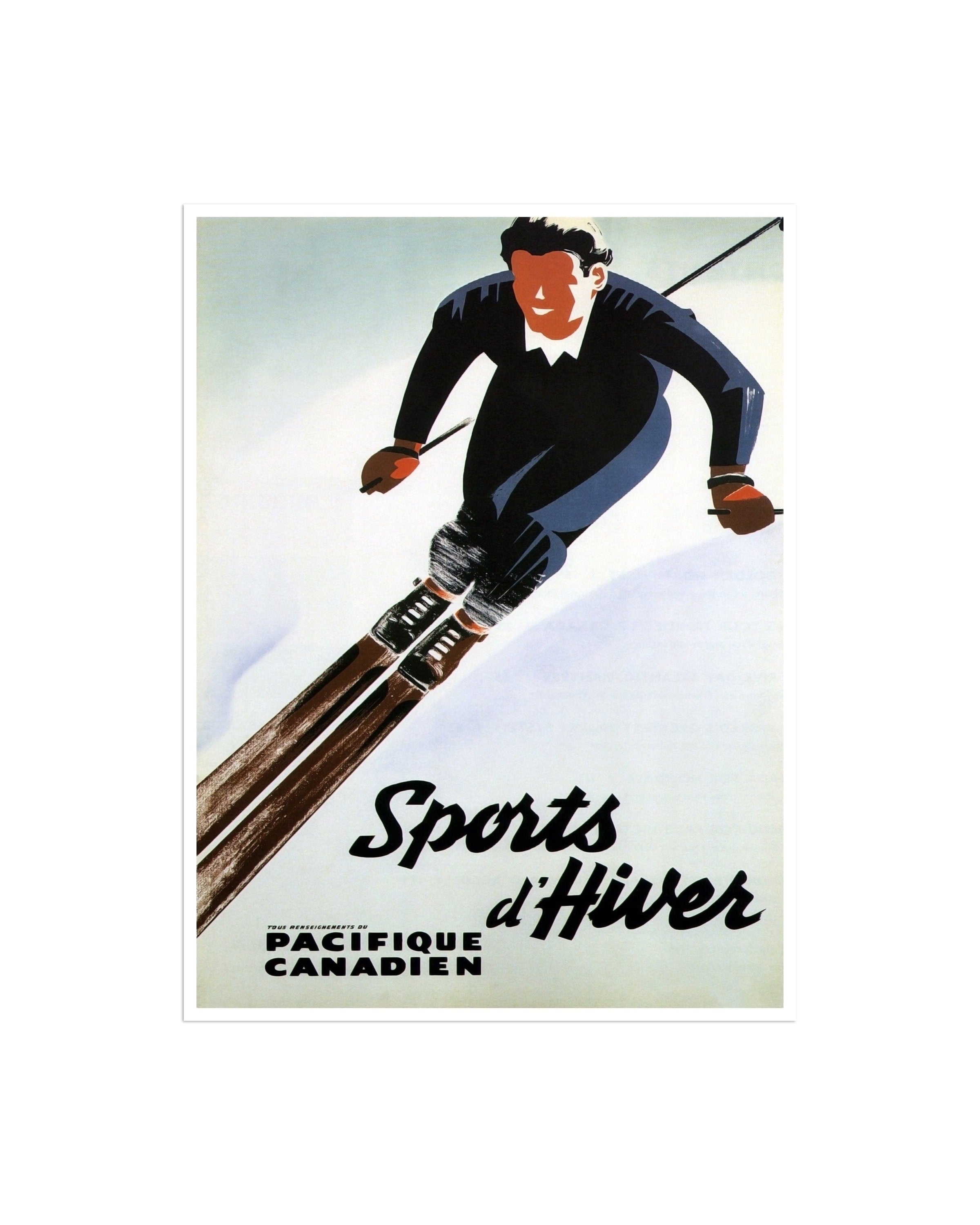 Skiing Sports Art Canada Travel Poster Vintage Ski Print (H611)