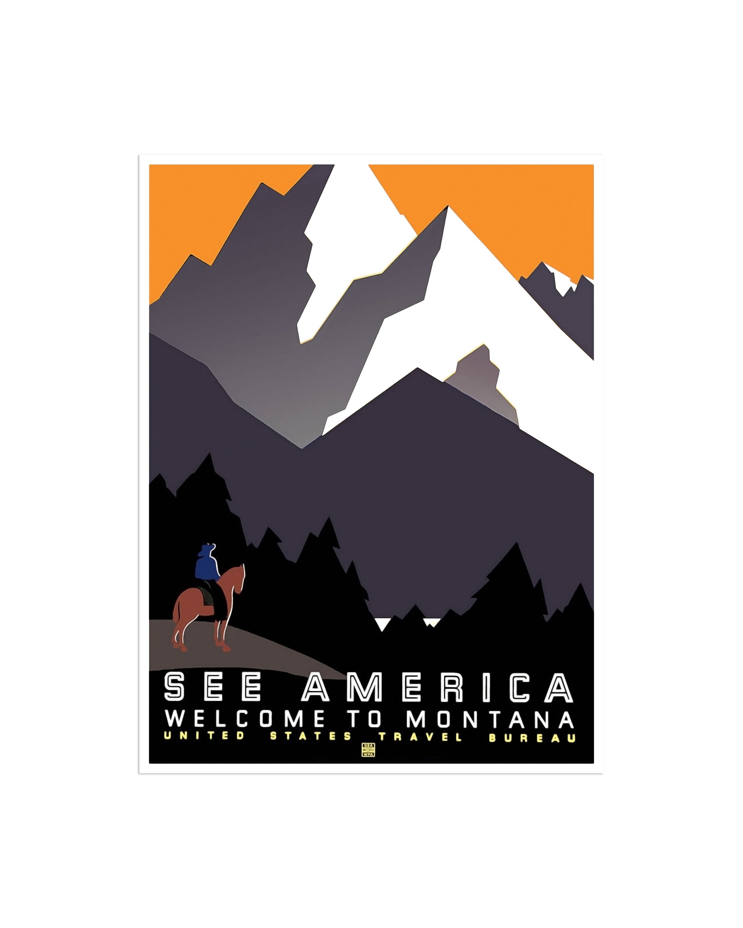 Montana Art Travel Poster America Print Home Decor (XR1667)