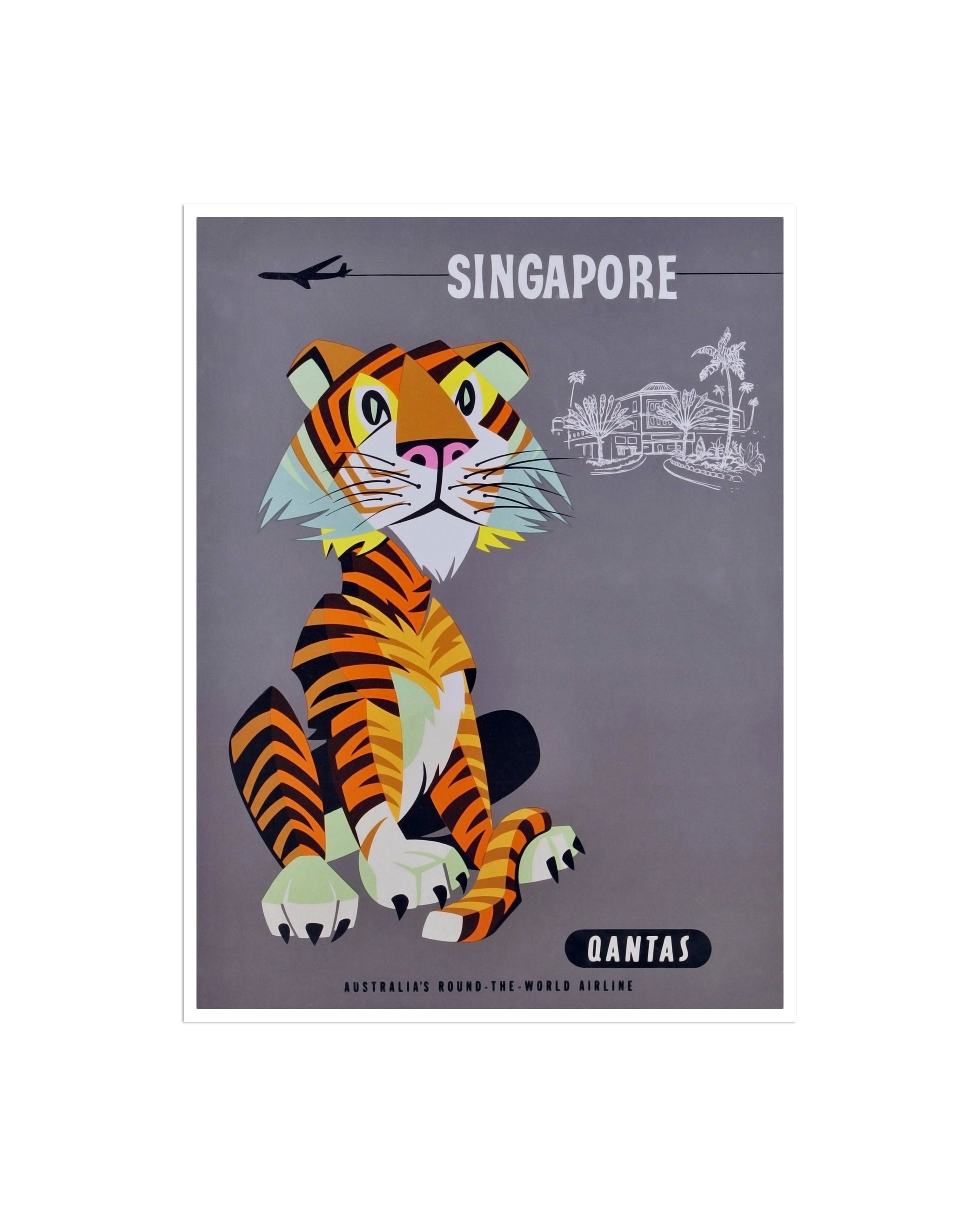 Singapore Art Travel Poster Vintage Asian Print (XR2009)