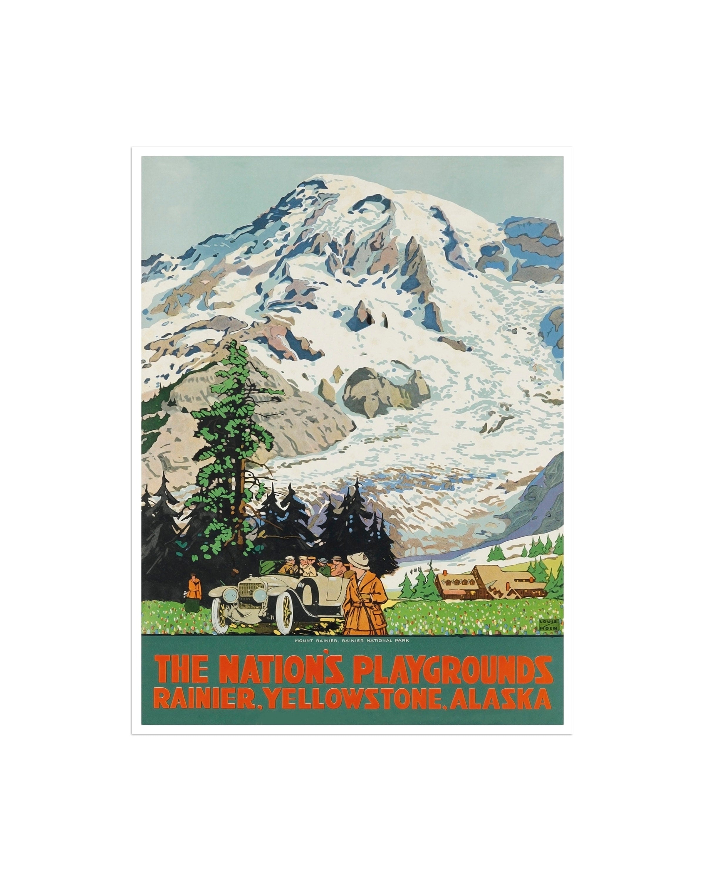 National Parks Poster Art Mt Rainier Yellowstone Alaska Retro Print Home Decor (H657)