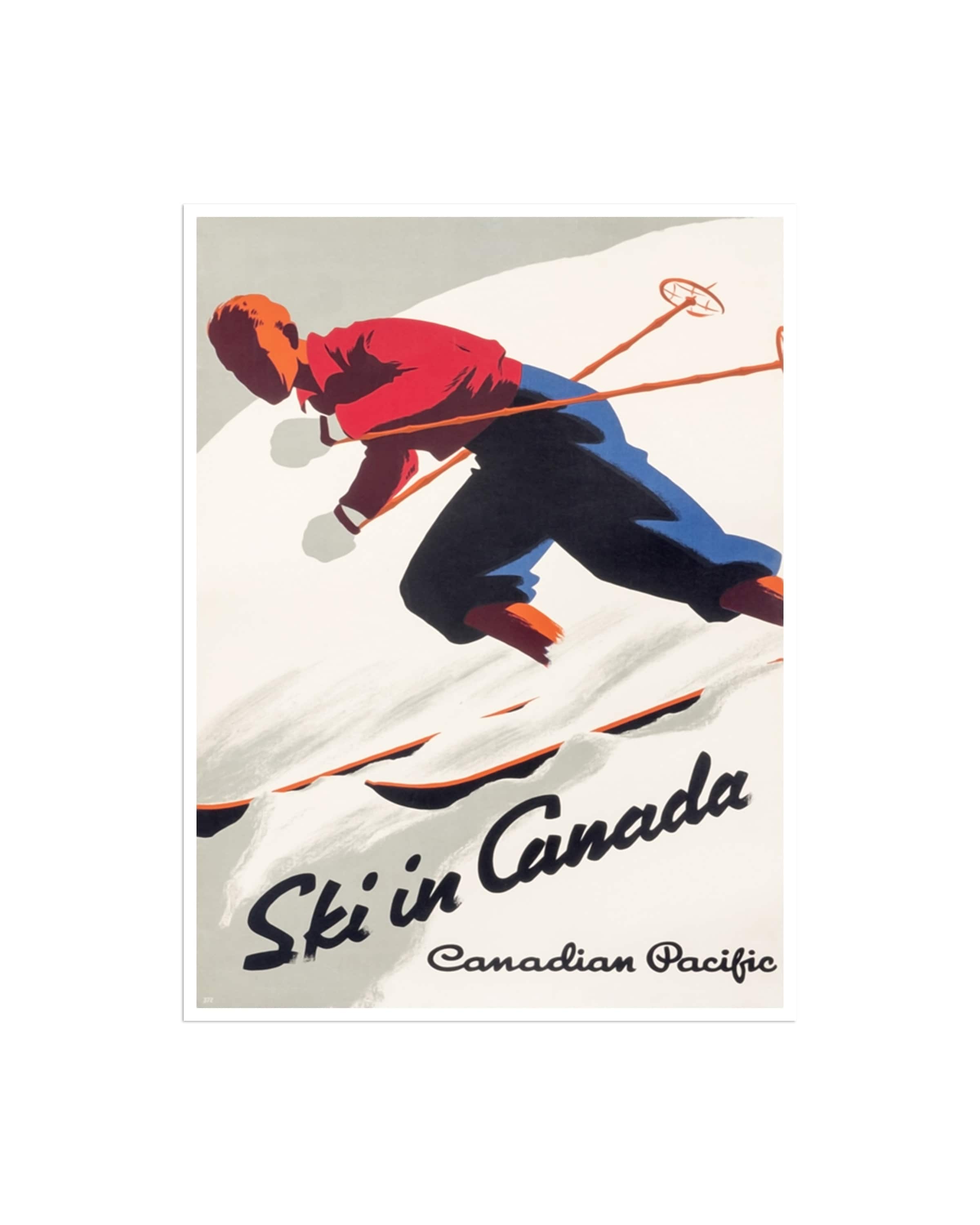 Skiing Art Canada Travel Poster Vintage Ski Print (H700)