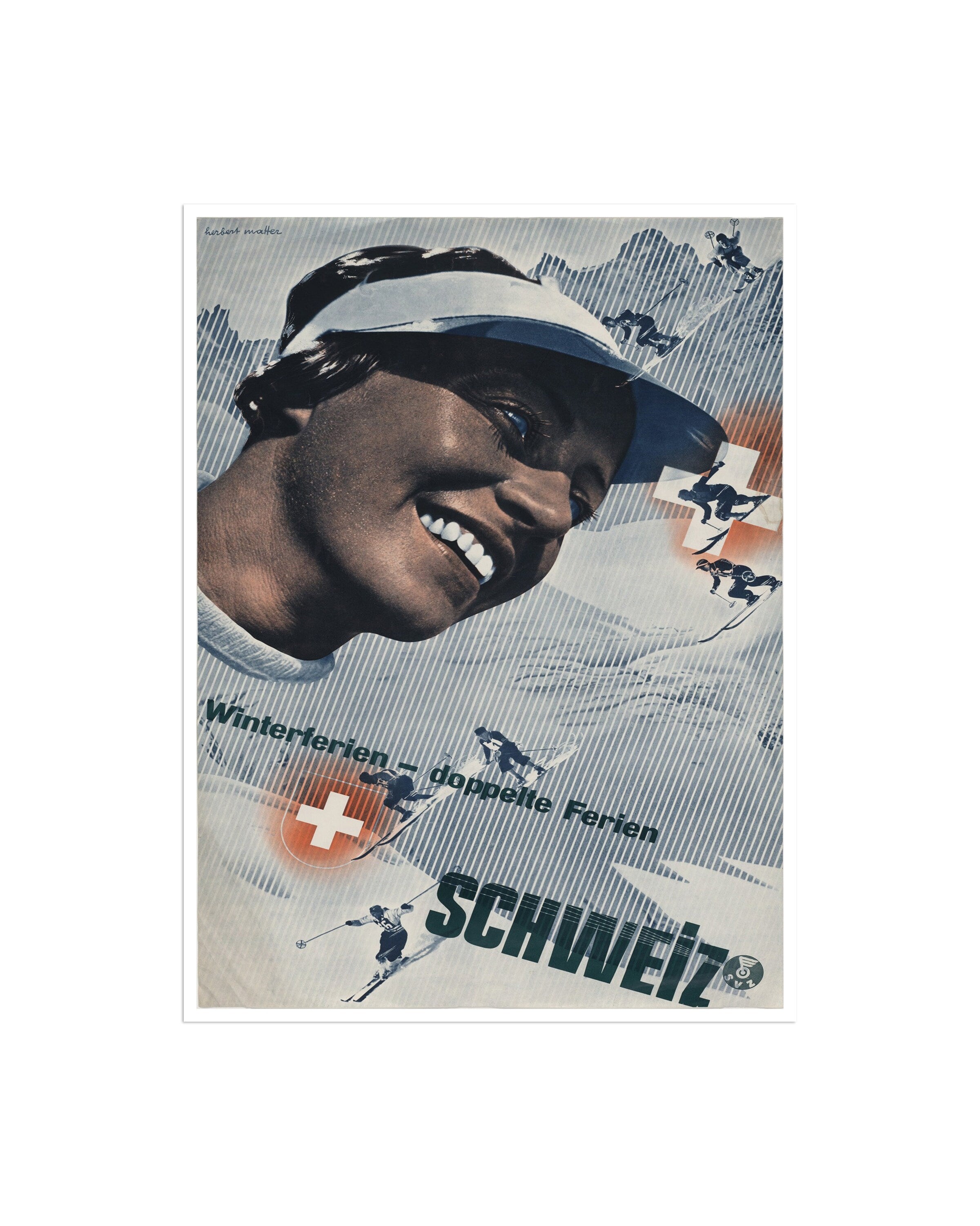 Switzerland Ski Poster Travel Art Swiss Home Decor Hiking Wall Art Print (H698)