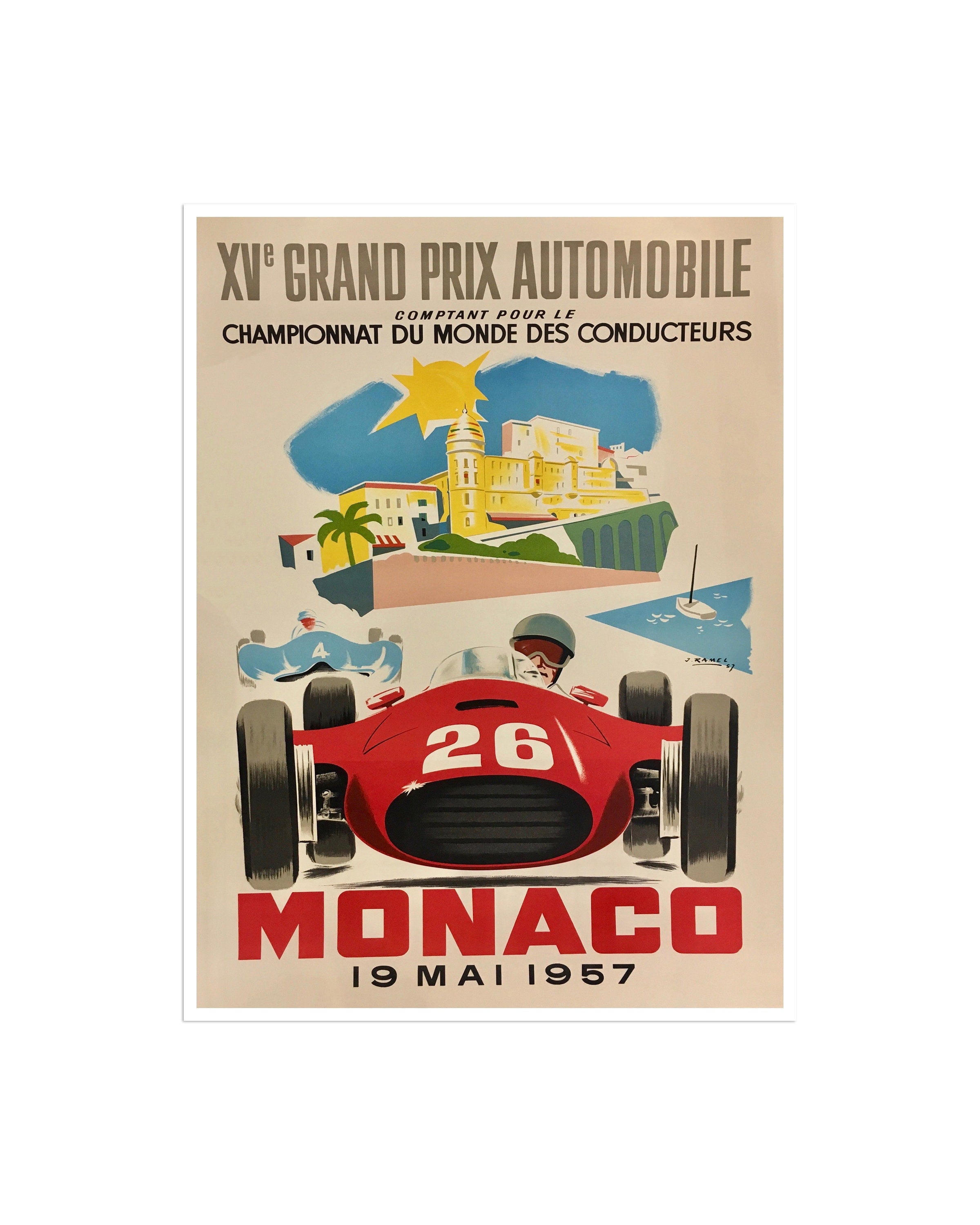 Art Retro Monaco Race Car Travel Poster Sports Wall Art Print (H685)