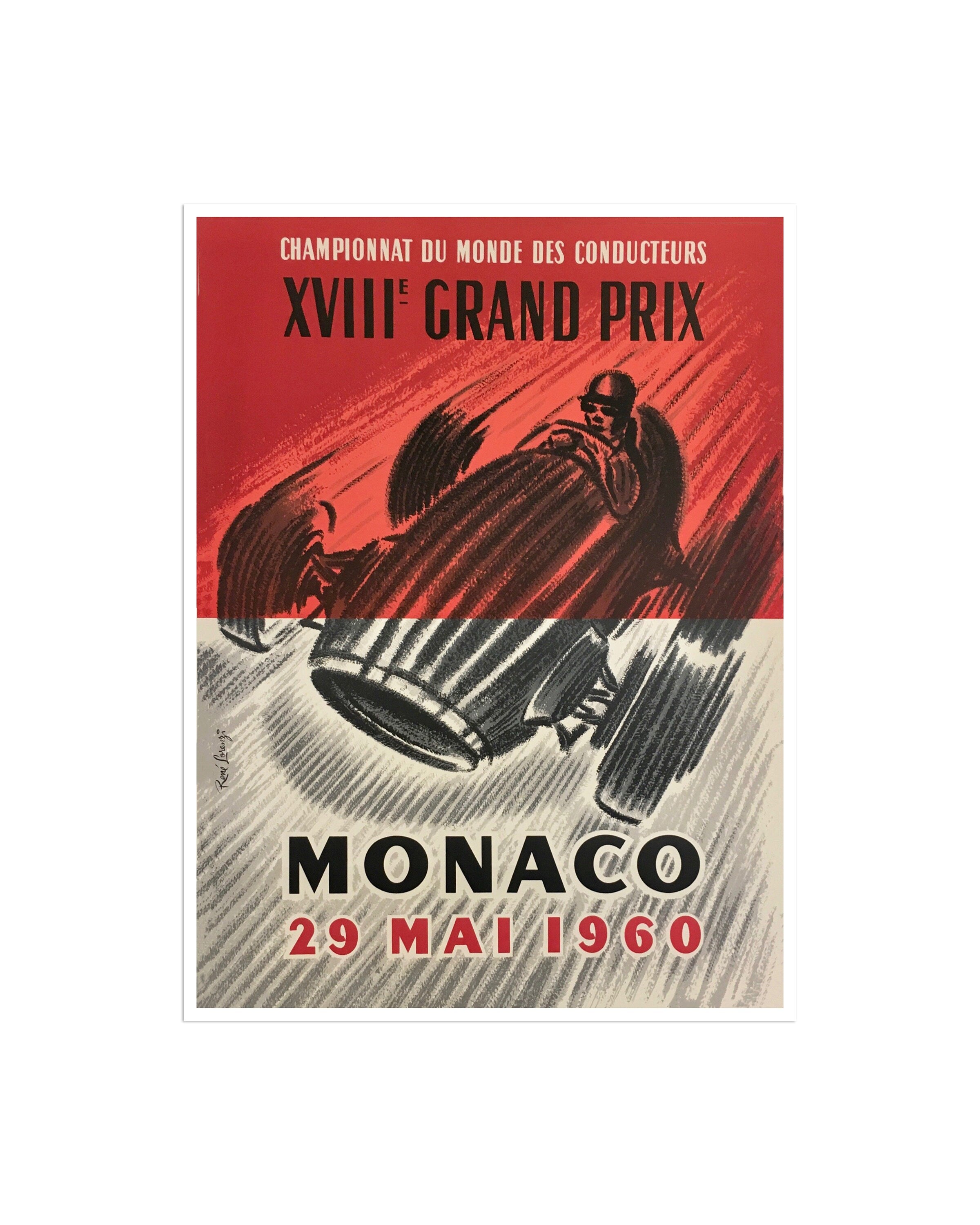 Monaco Art Retro Poster Race Car French Riviera Travel Poster Sports Wall Art Print (H716)