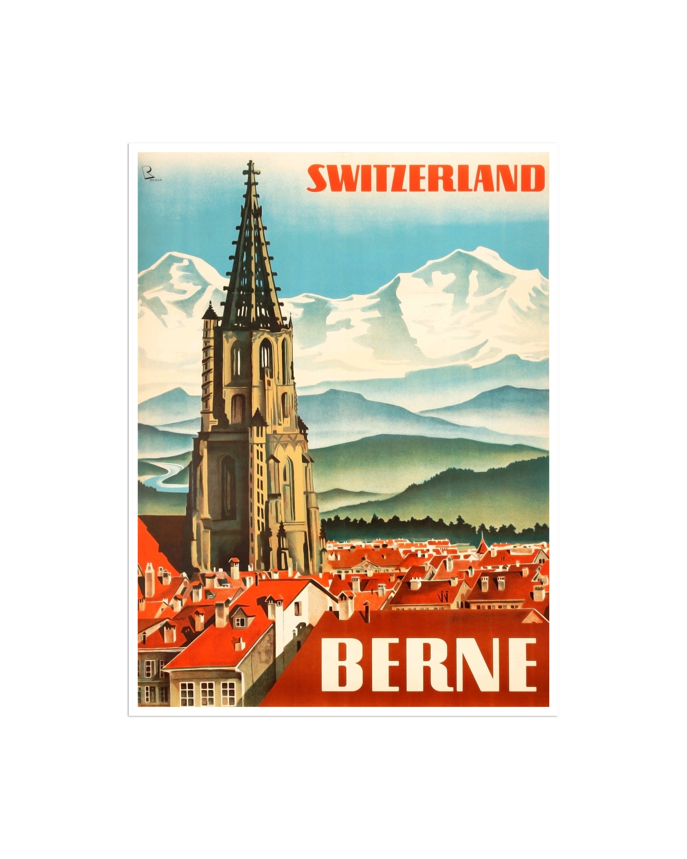 Bern Switzerland Art Print Swiss Home Decor Travel Poster (XR1758)