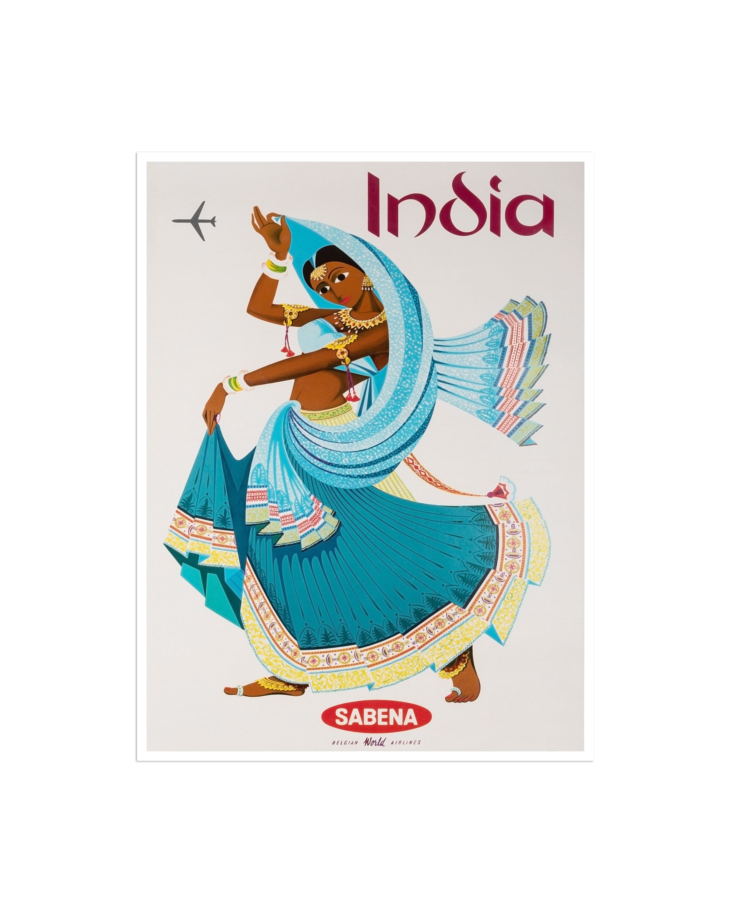 India Art Travel Poster Retro Dancing Print (XR1795)