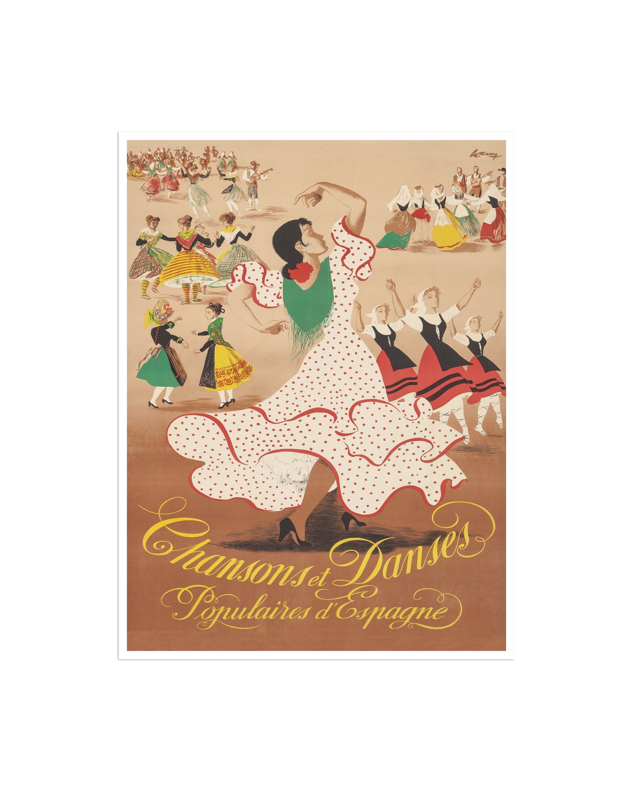 Spain Dancing Art Vintage Travel Poster Spanish Decor (H733)