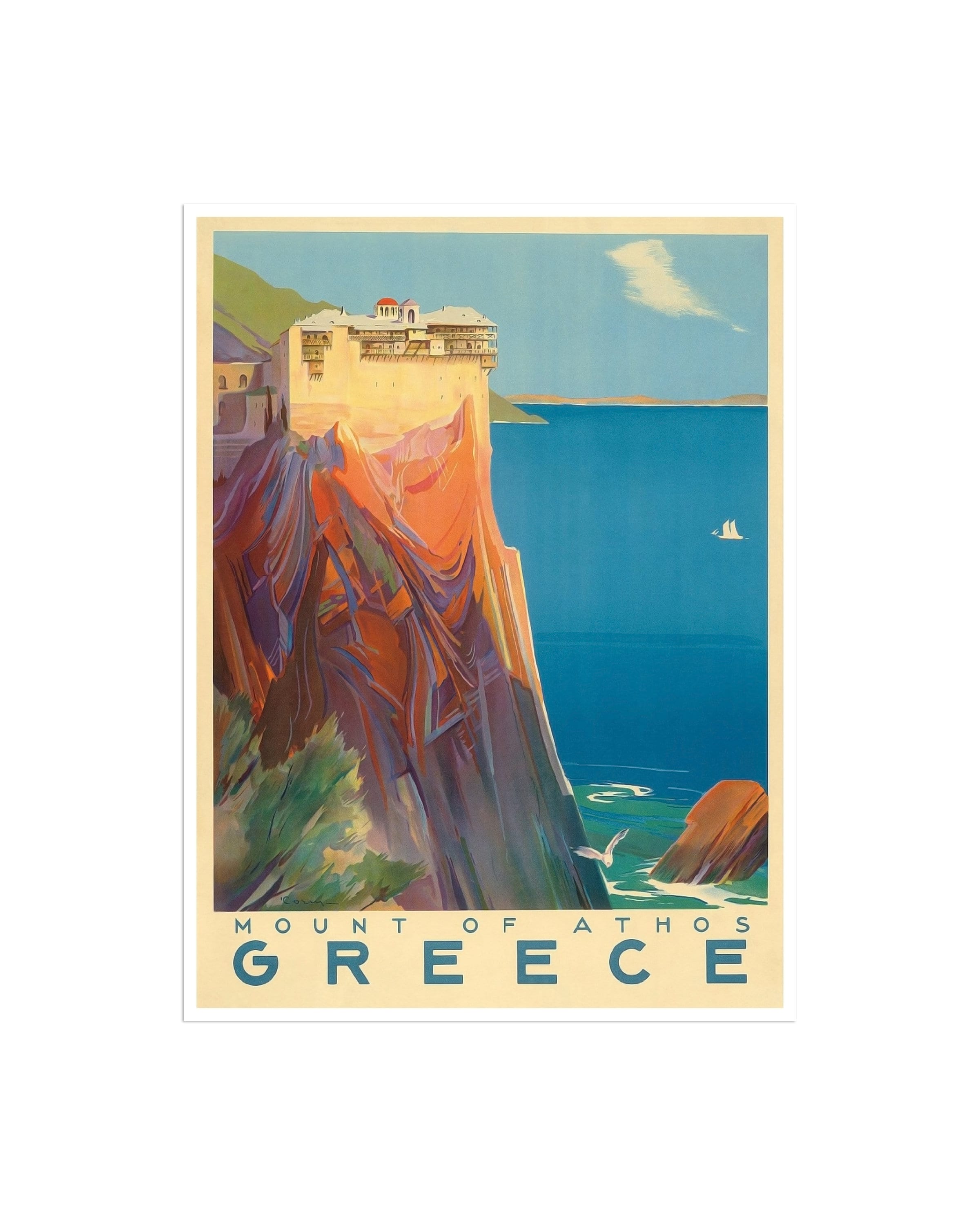 Art Greece Travel Poster Greek Print Vintage (XR2586)