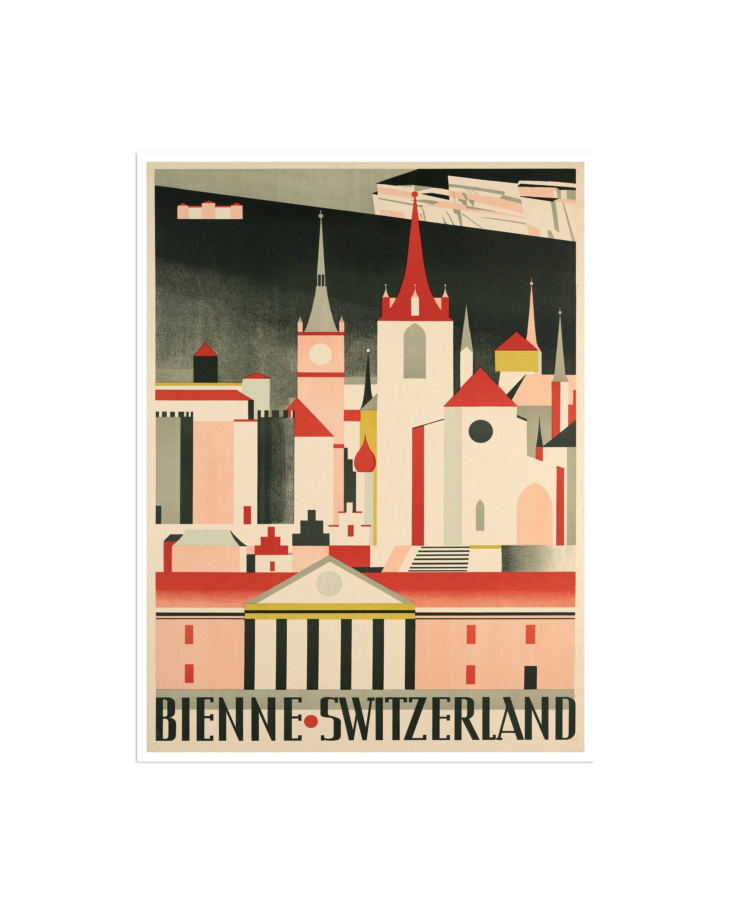 Bienne Poster Switzerland Travel Art Swiss Poster Print Home Decor (XR2631)
