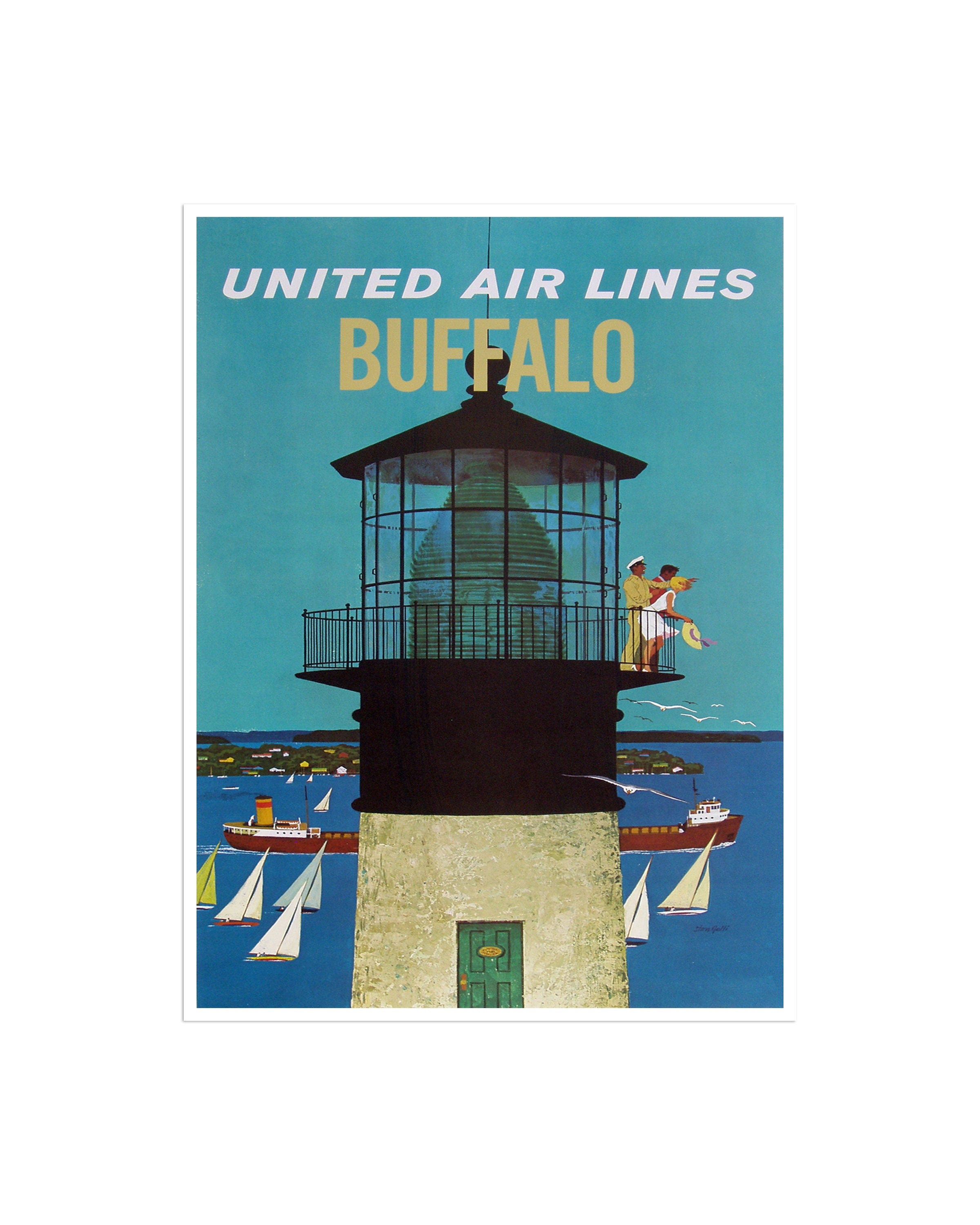 Buffalo Art New York Wall Decor Retro Travel Poster Print (XR2544)