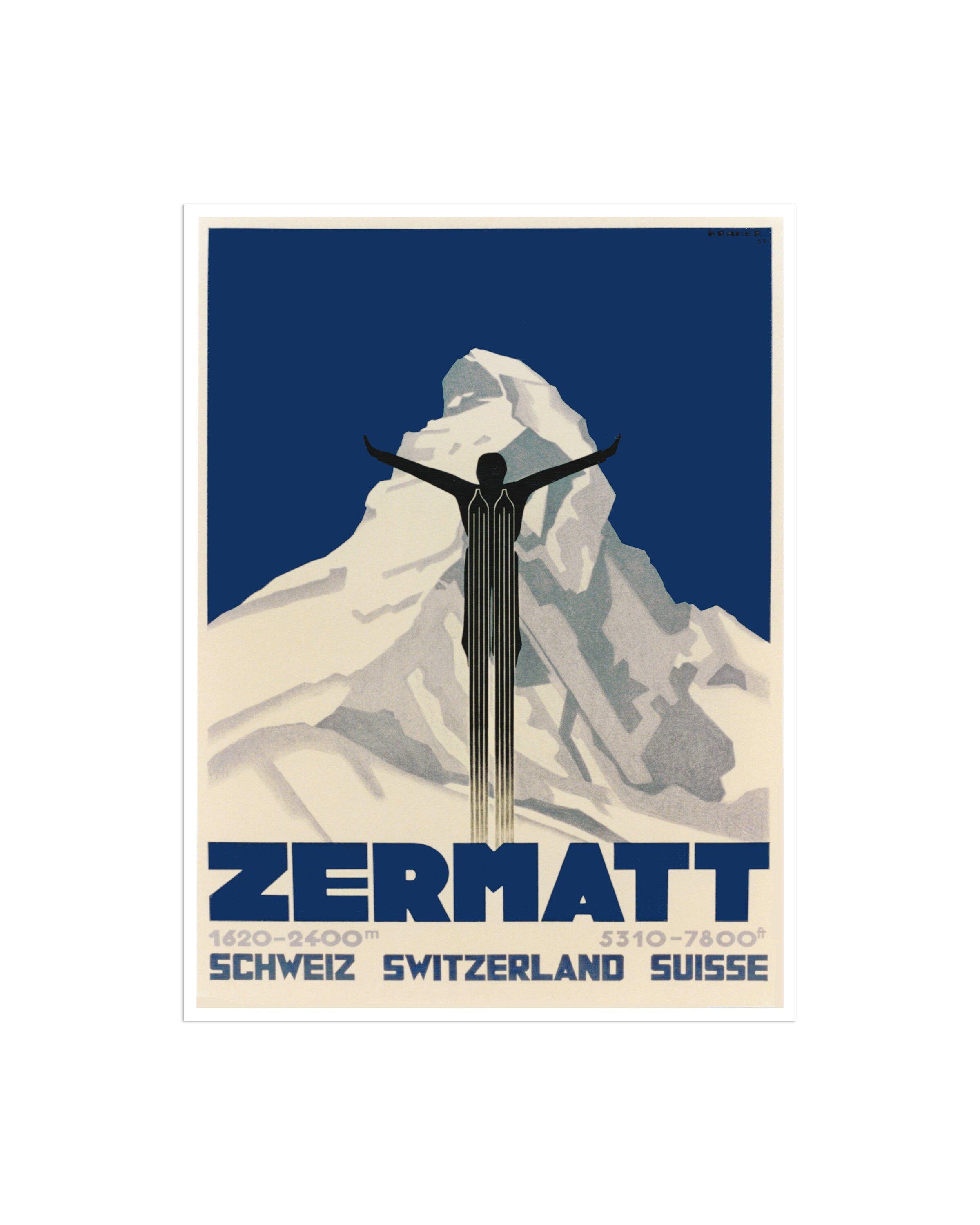 Zermatt Art Retro Travel Poster Switzerland Sports Home Decor Vintage Print (H790)