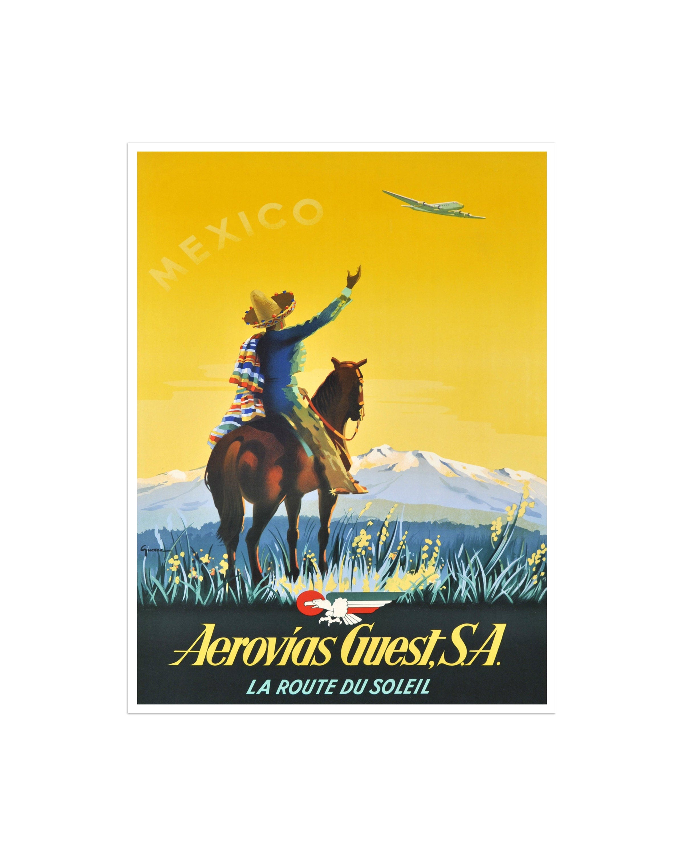 Mexico Wall Art Travel Poster Mexican Print Retro (XR2674)