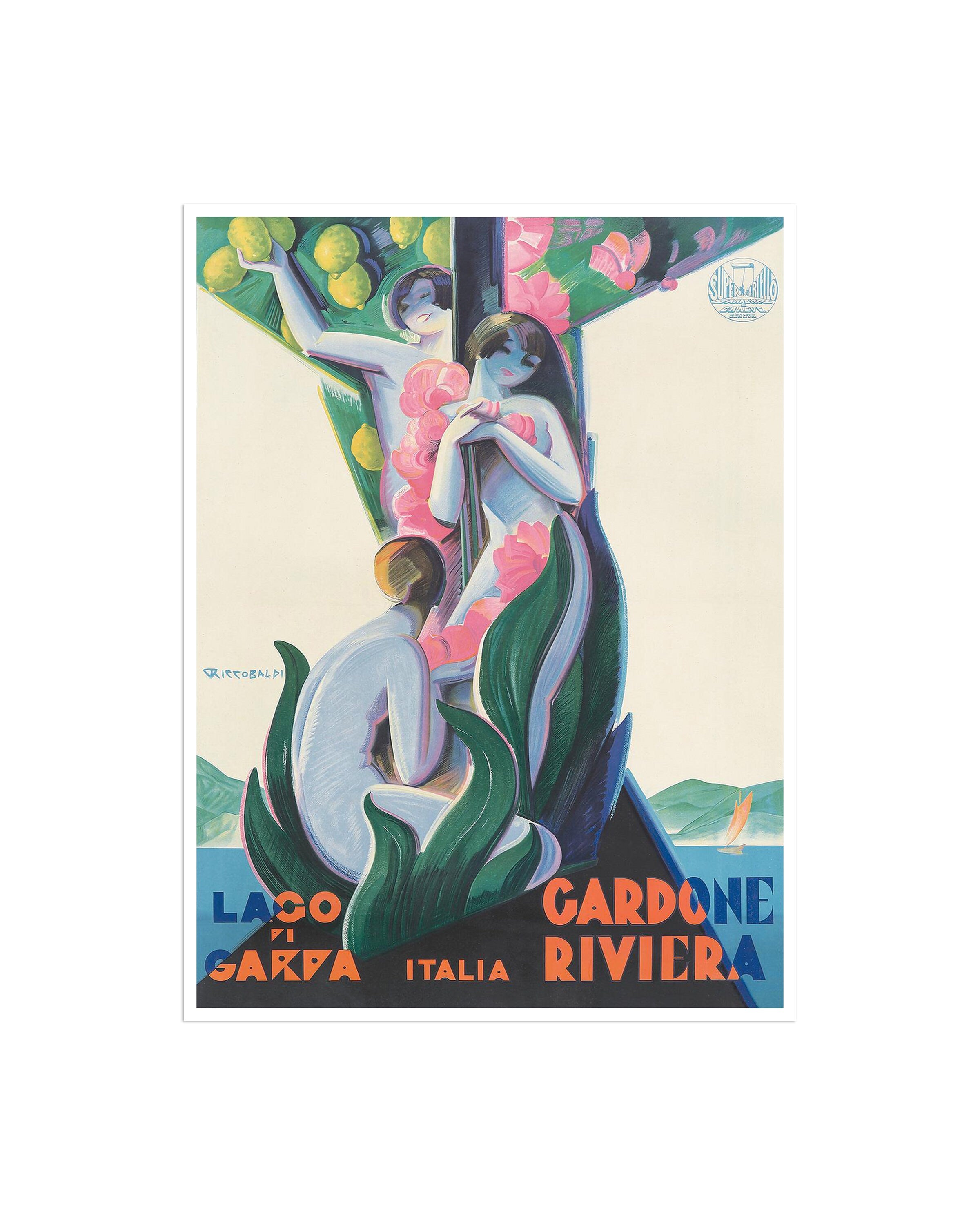 Italy Poster Lake Garda Travel Art Vintage Home Decor Print (XR2782)