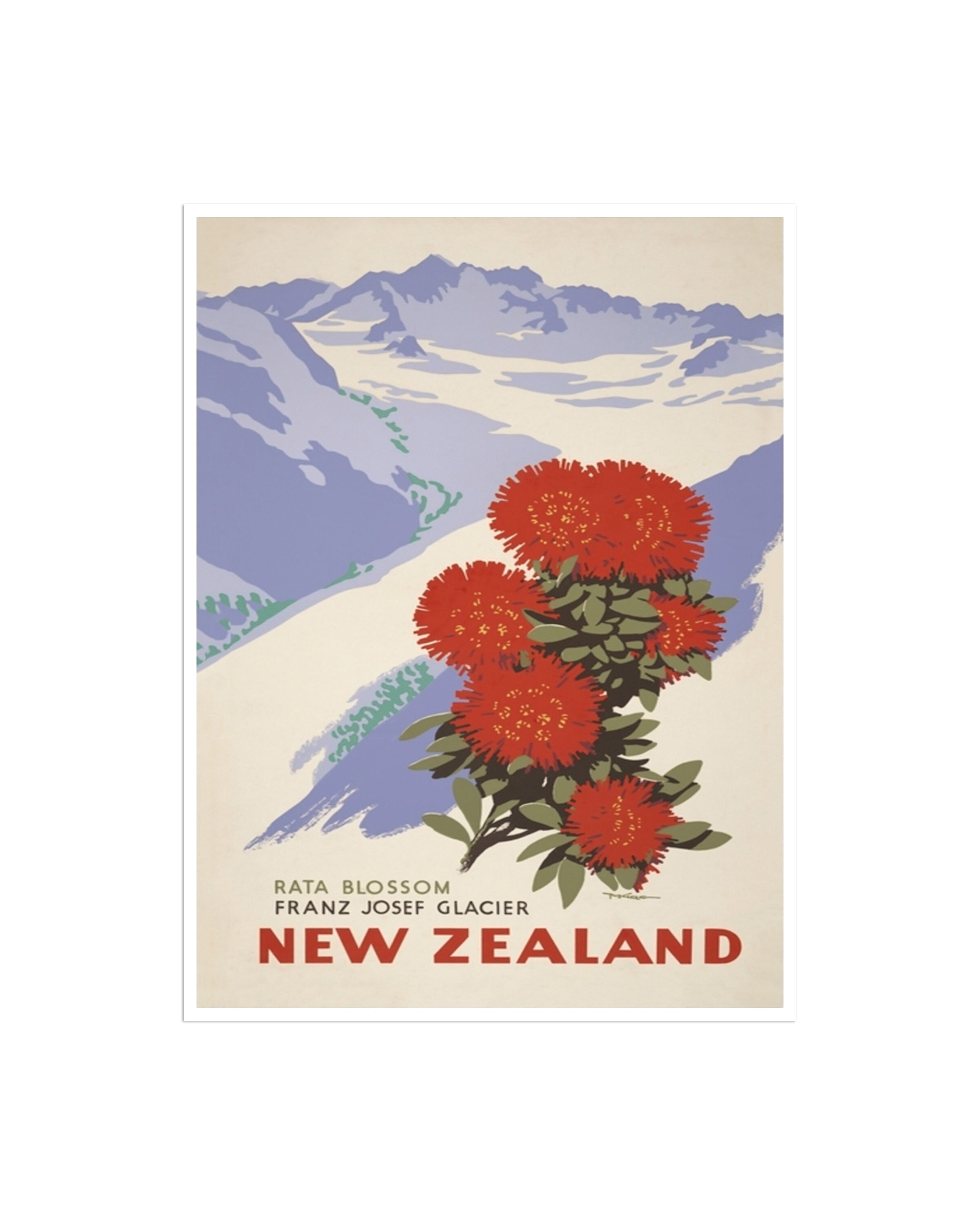 New Zealand Travel Poster Art Print Retro (XR2779)
