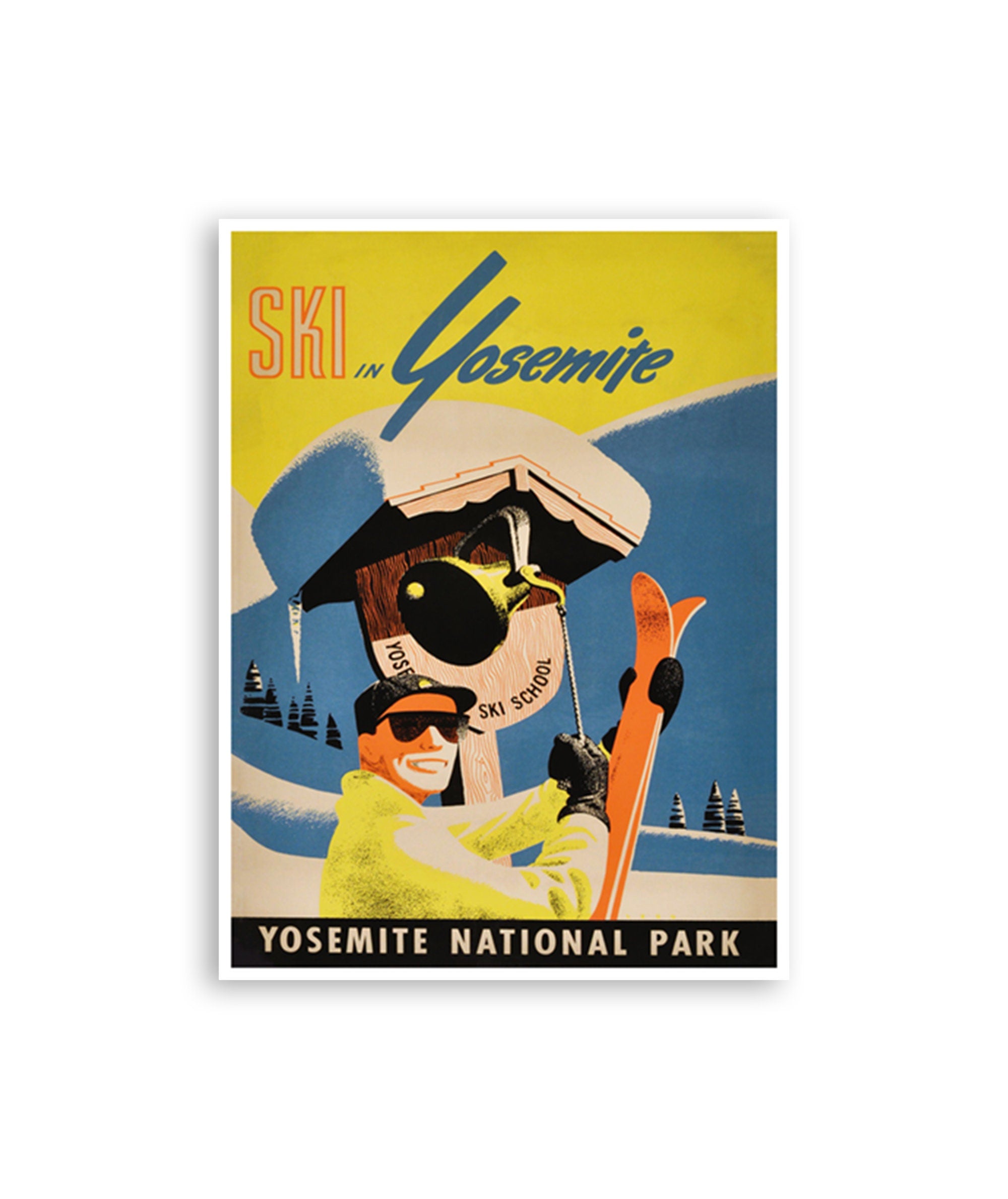 Yosemite Ski Poster Travel Art Vintage Print (H803)