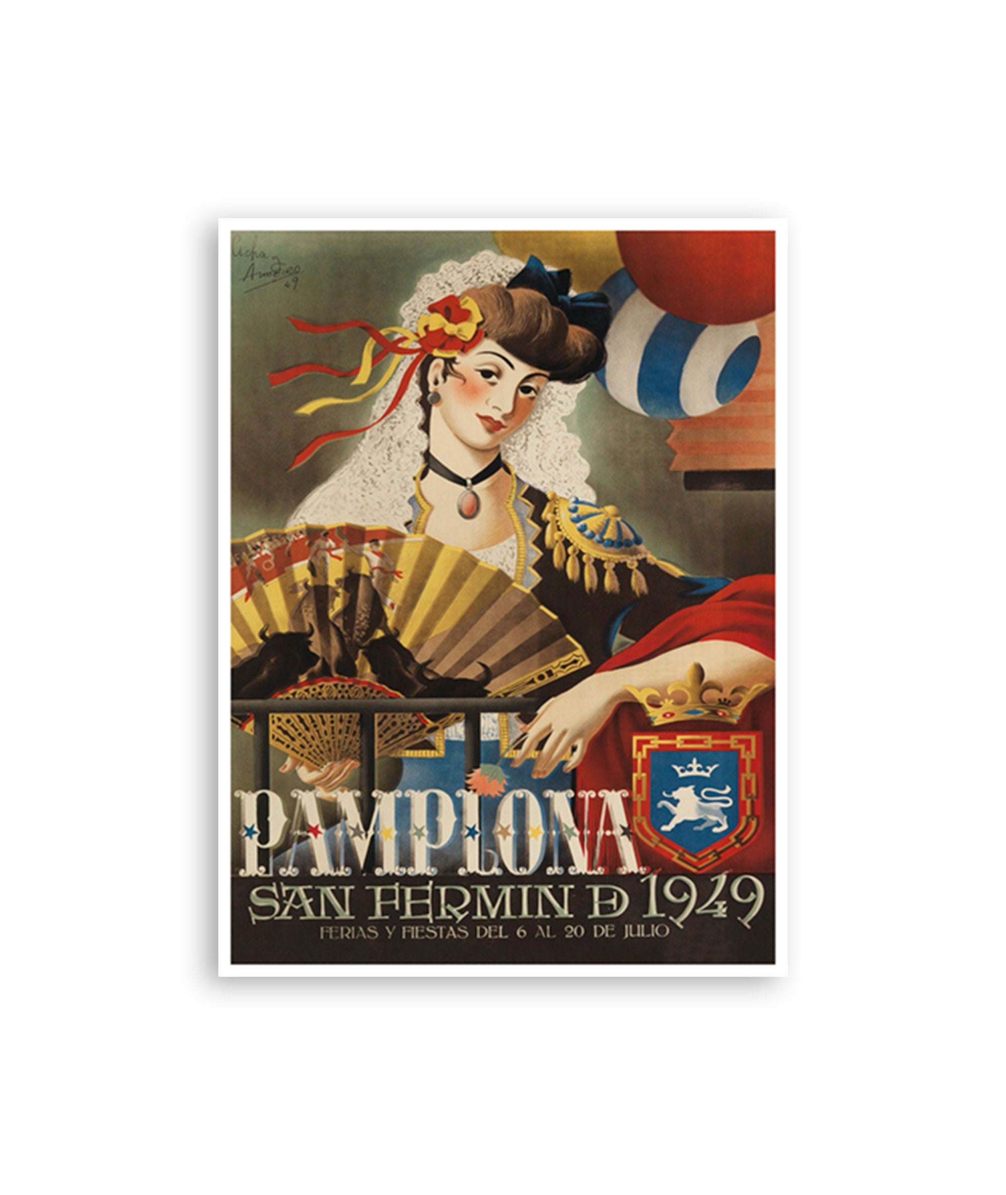 Art Pamplona Spain Poster Vintage Travel Print Wall Decor (XR2731)