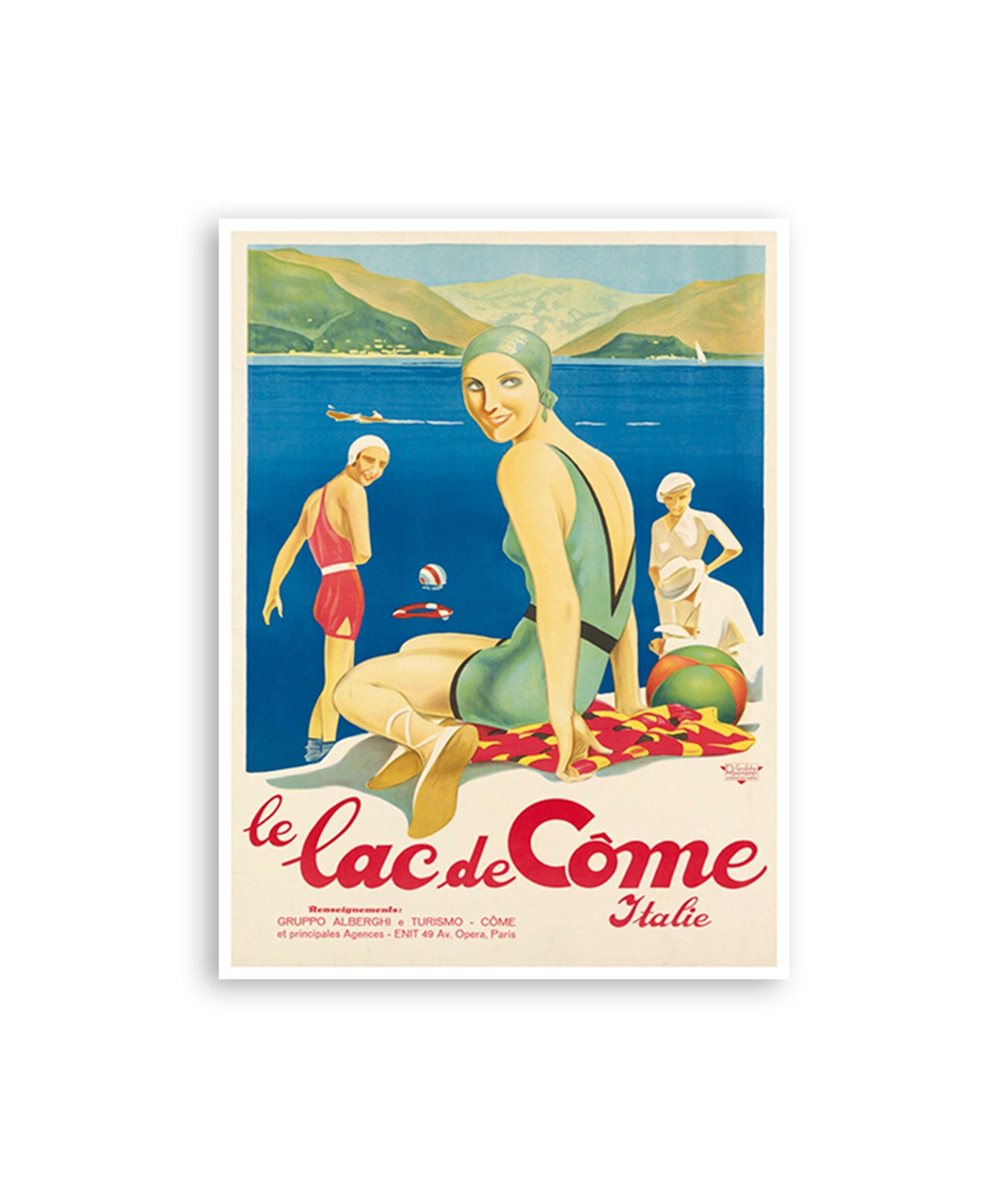 Retro Travel Art Italy Lake Como Sports Poster Home Decor Vintage Print (H103)