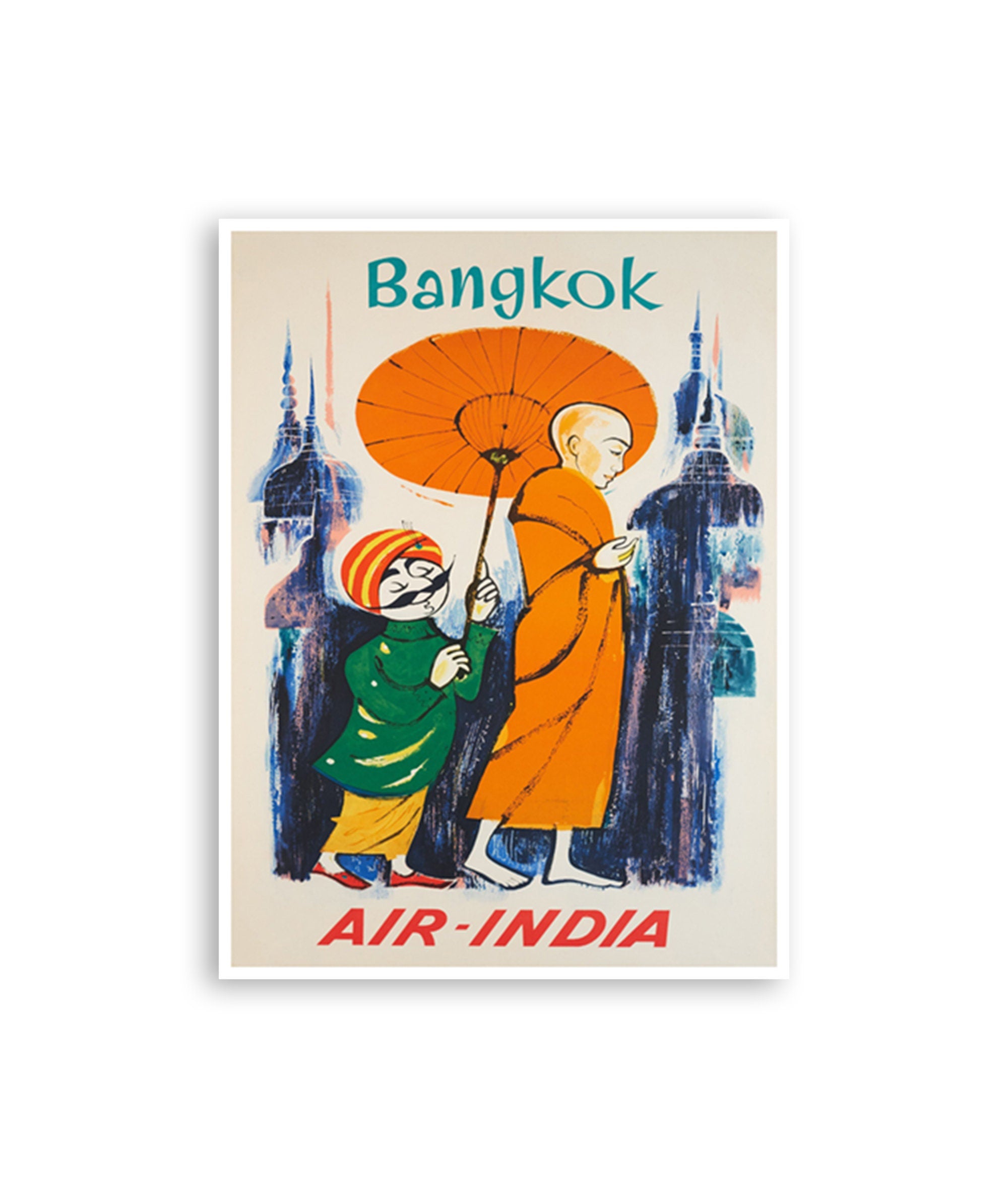 Bangkok Travel Poster Art Thailand Print Vintage Thai Home Decor (XR3023)