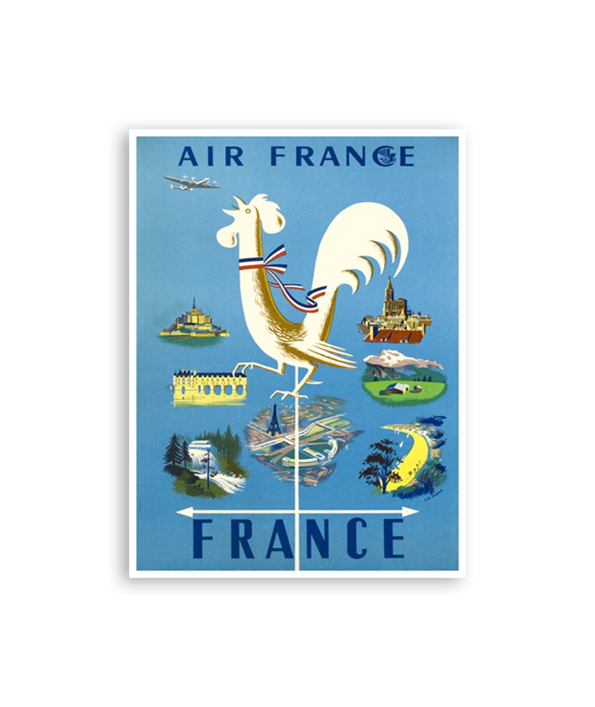 France Travel Poster Art Print French Vintage Home Decor (XR3038)