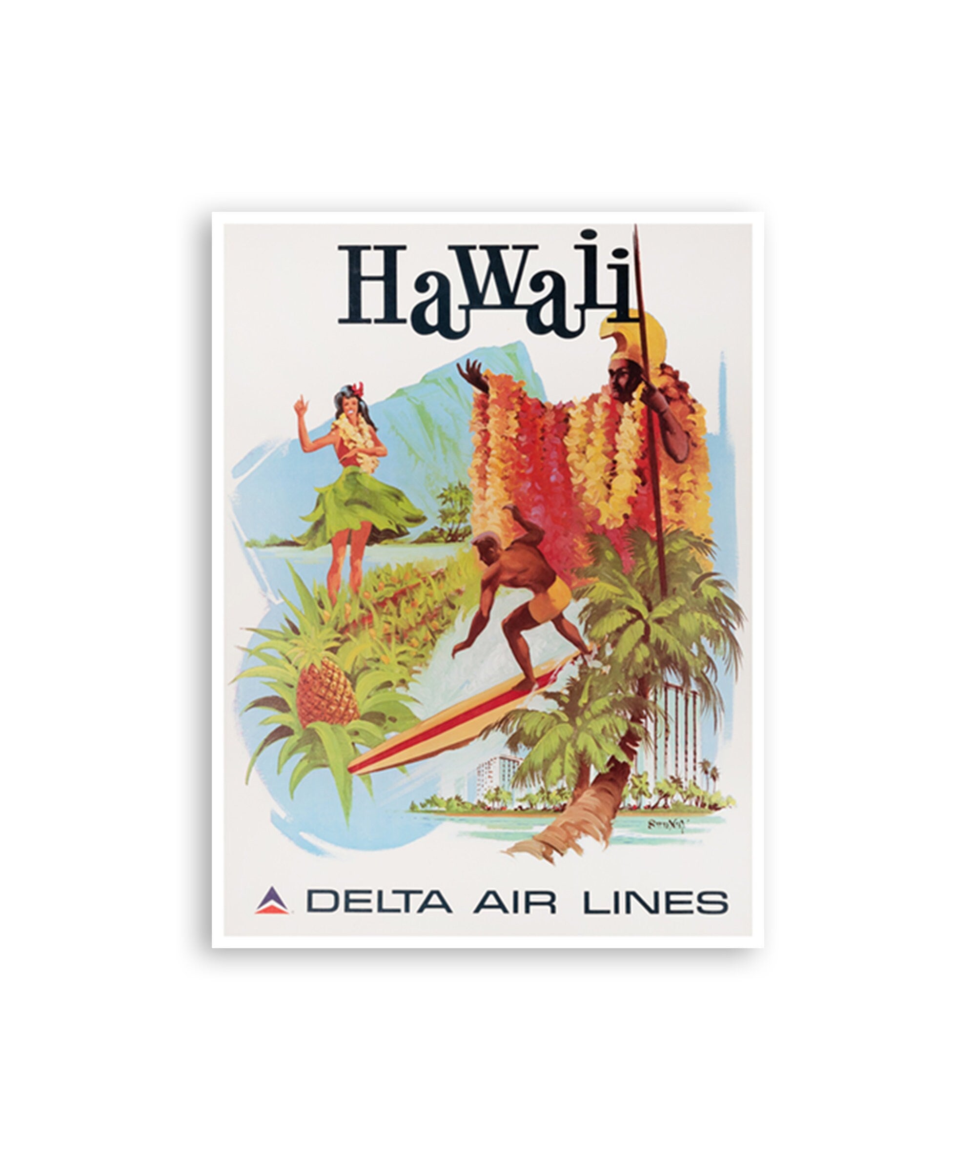 Hawaii Wall Art Print Retro Travel Poster (XR2867)