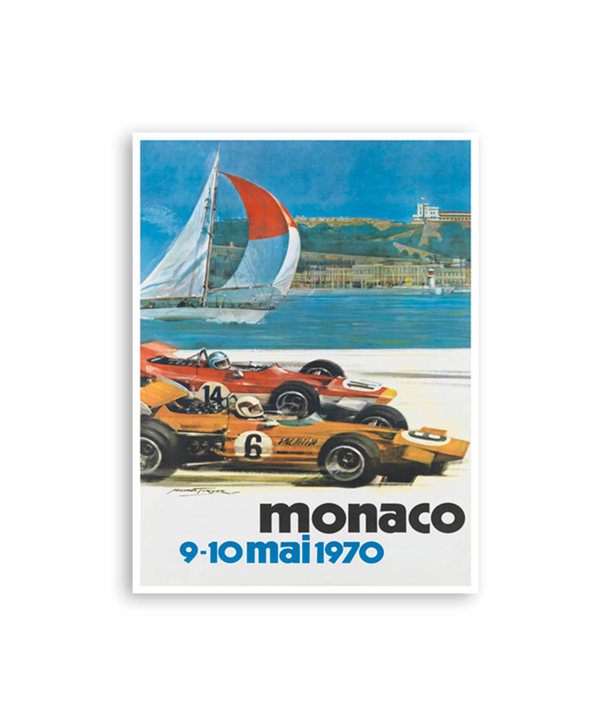 Monaco Art Race Car Poster Auto Racing Vintage Motor Sport Print (H834)