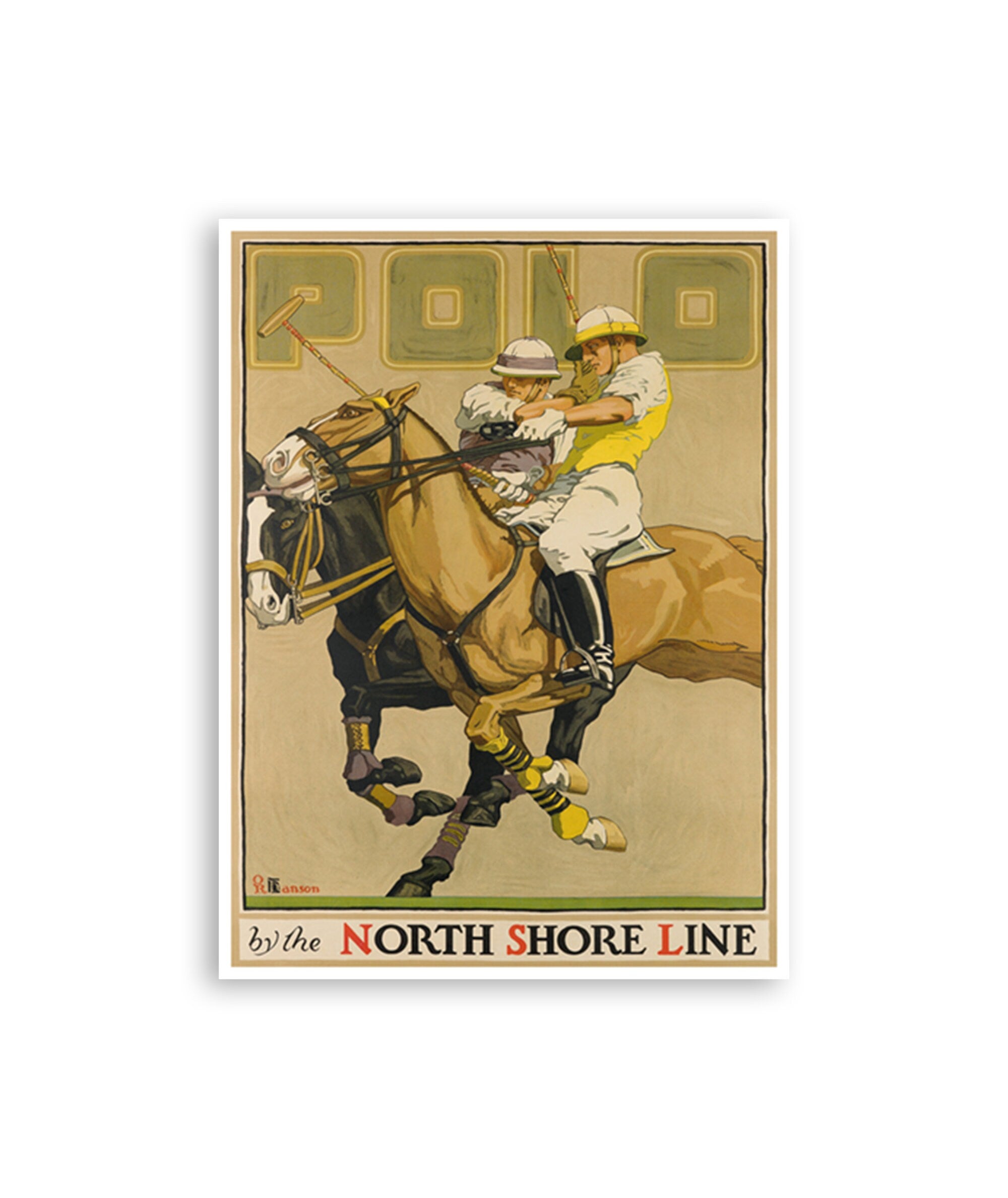 Vintage Polo Poster Sports Wall Art (H824)