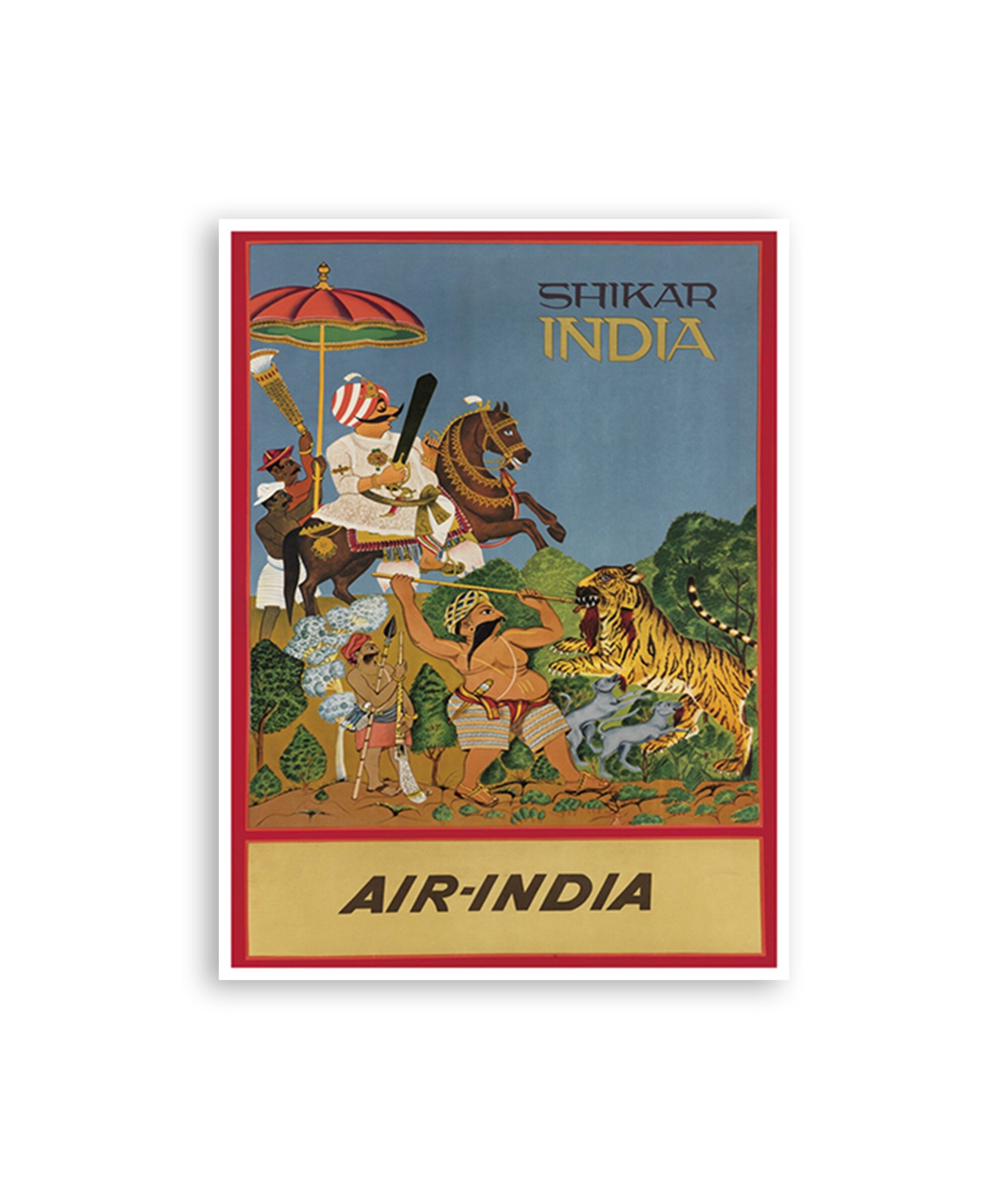 India Wall Art Shikar Hunting Travel Poster Home Decor Retro Print (XR2959)