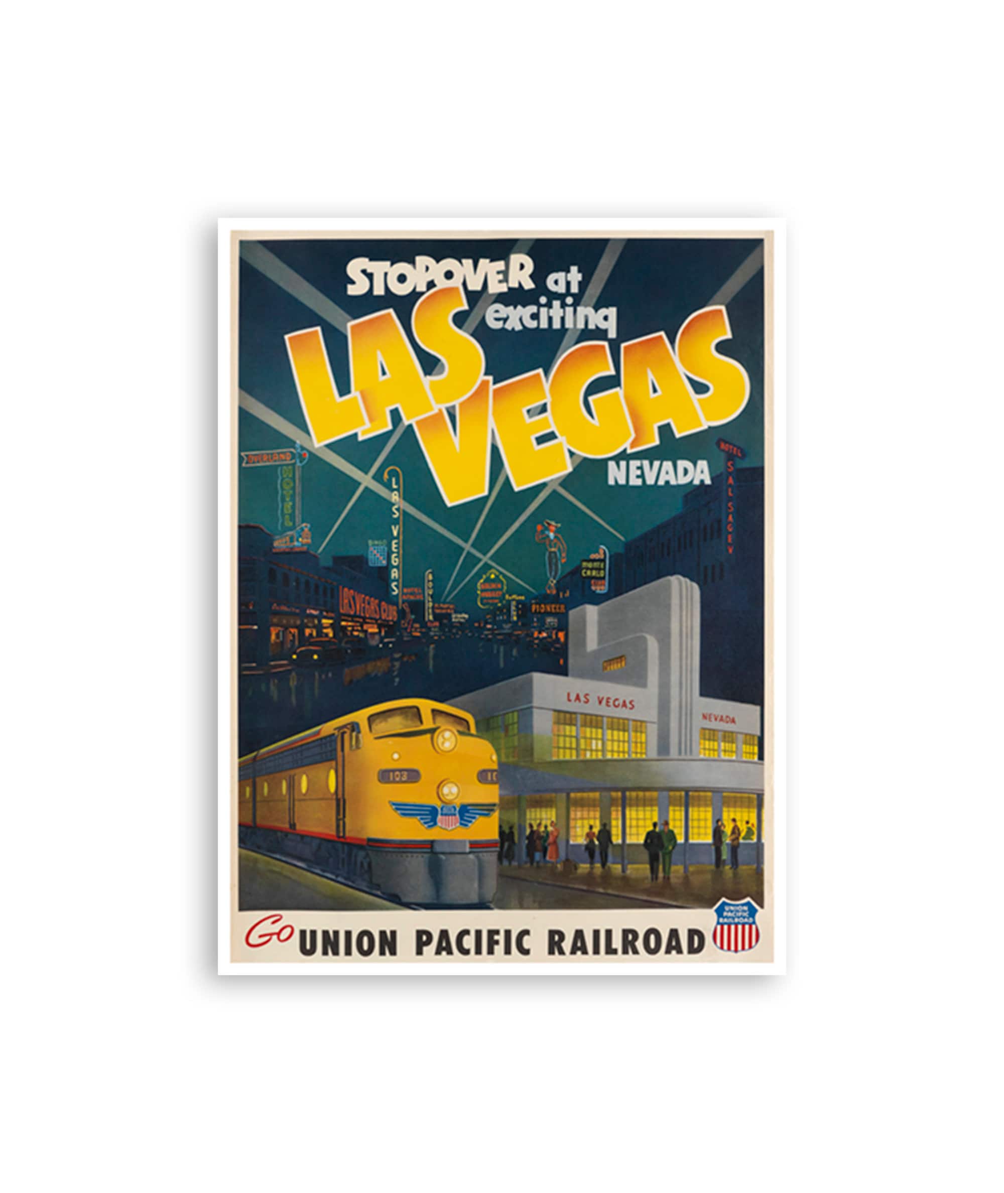 Las Vegas Art Travel Poster Retro Nevada Print (H877)