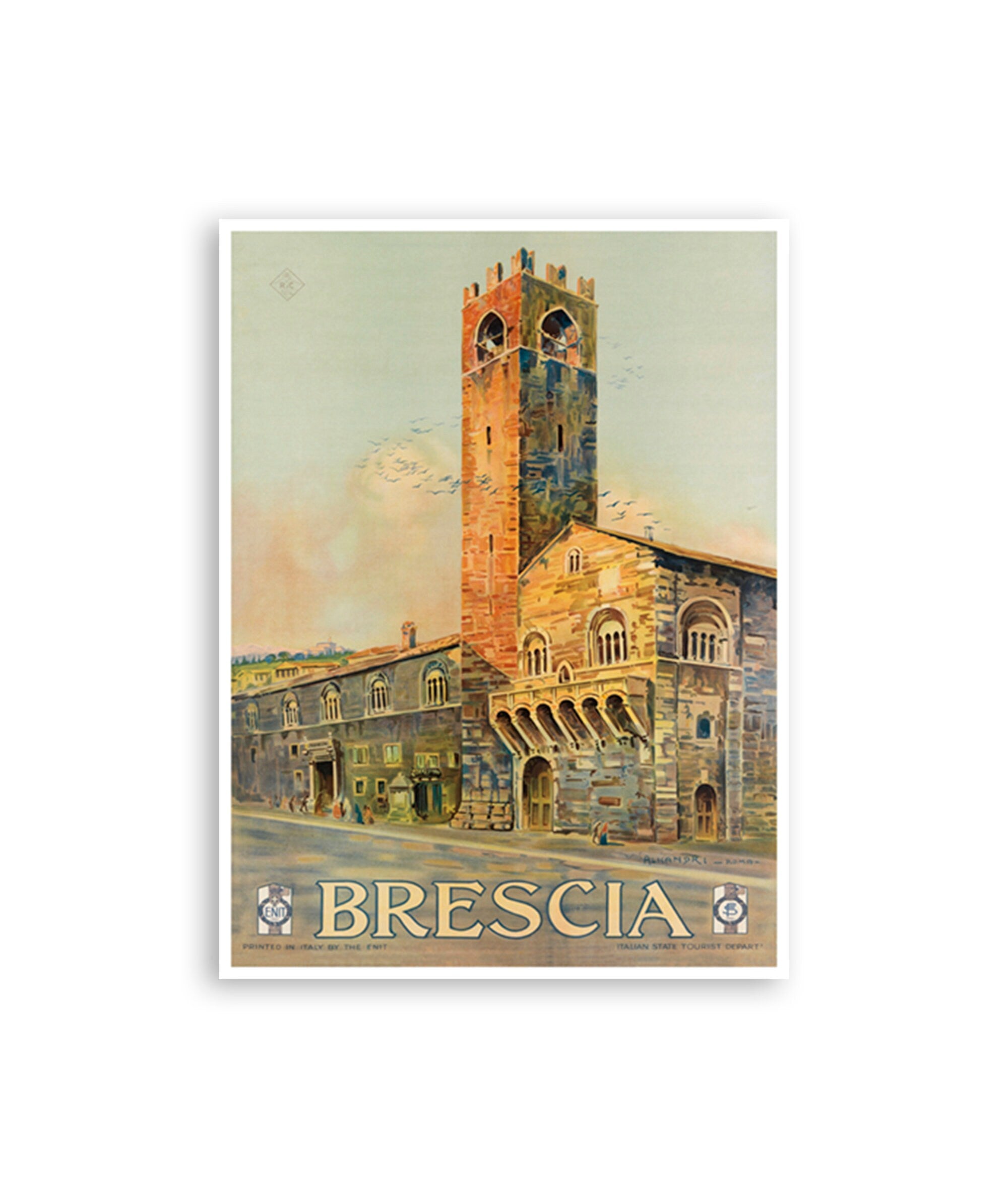 Brescia Italy Art Print Travel Poster Retro Home Decor (XR3105)
