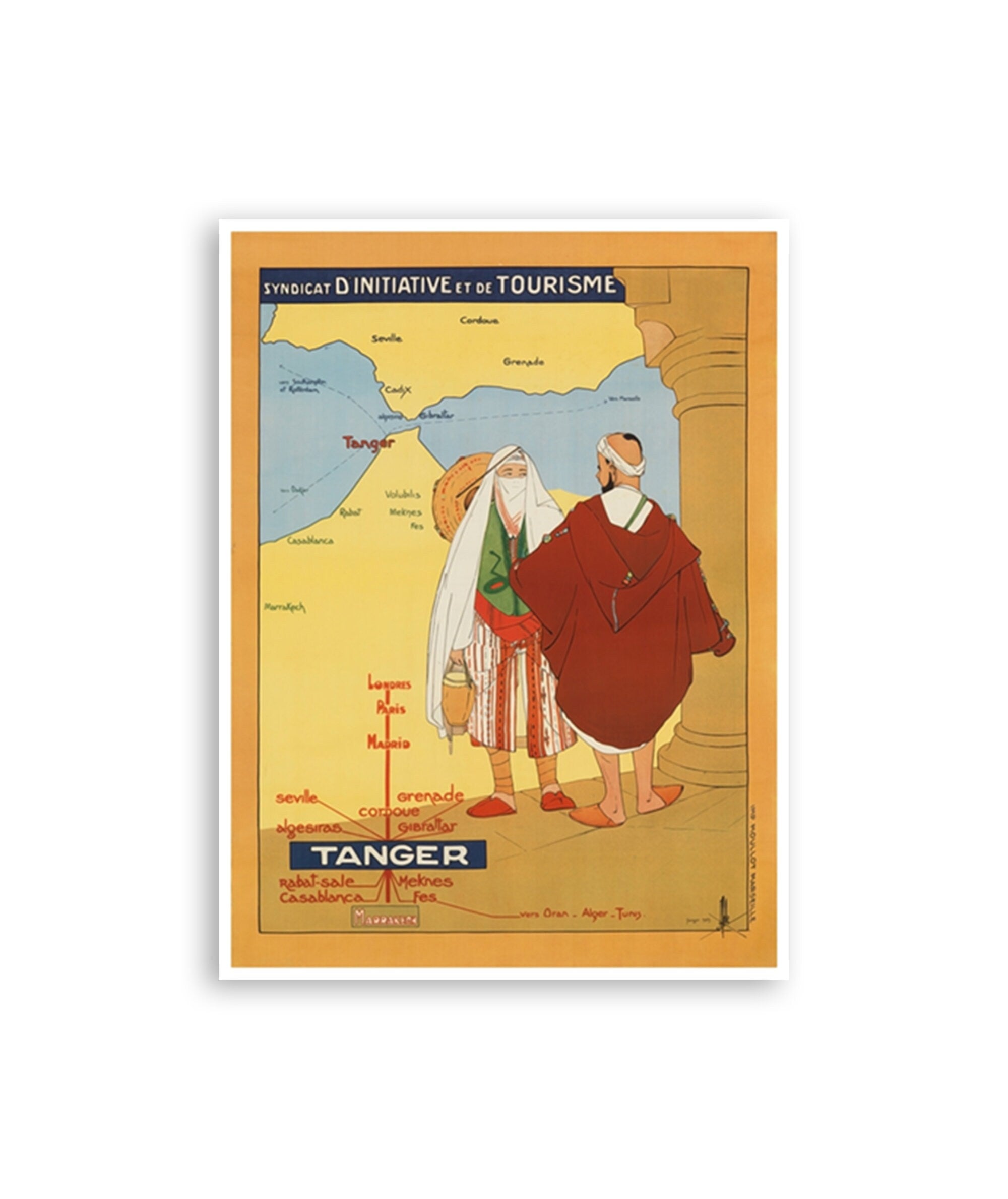 Tangier Morocco Art Travel Poster Africa Print Home Decor (XR1629)