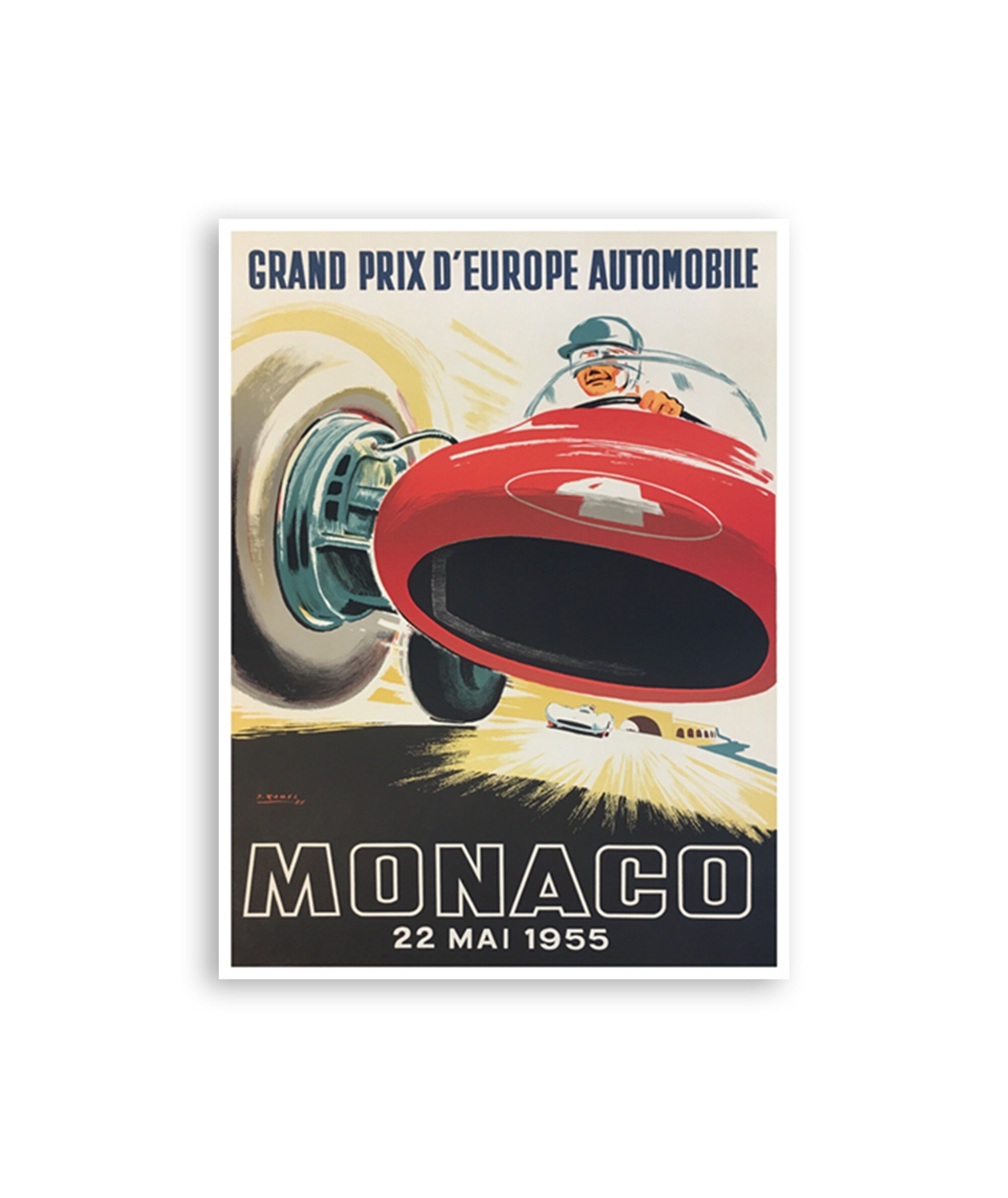 Monaco Art Race Car Poster Retro Print Home Decor (XR2401)
